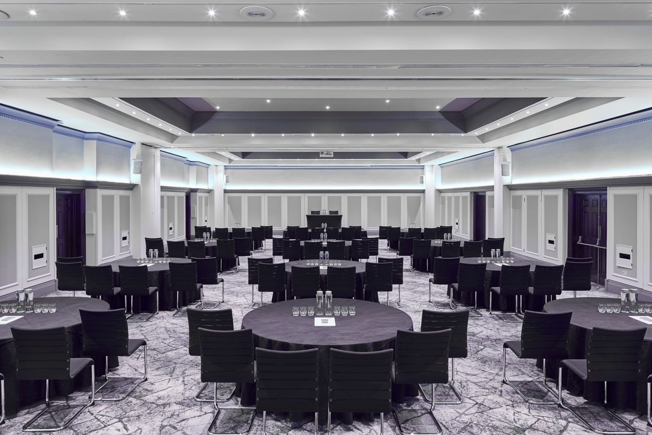 Thomas Ambler Suite ballroom at Leeds Marriott Hotel for gala dinners and conferences.
