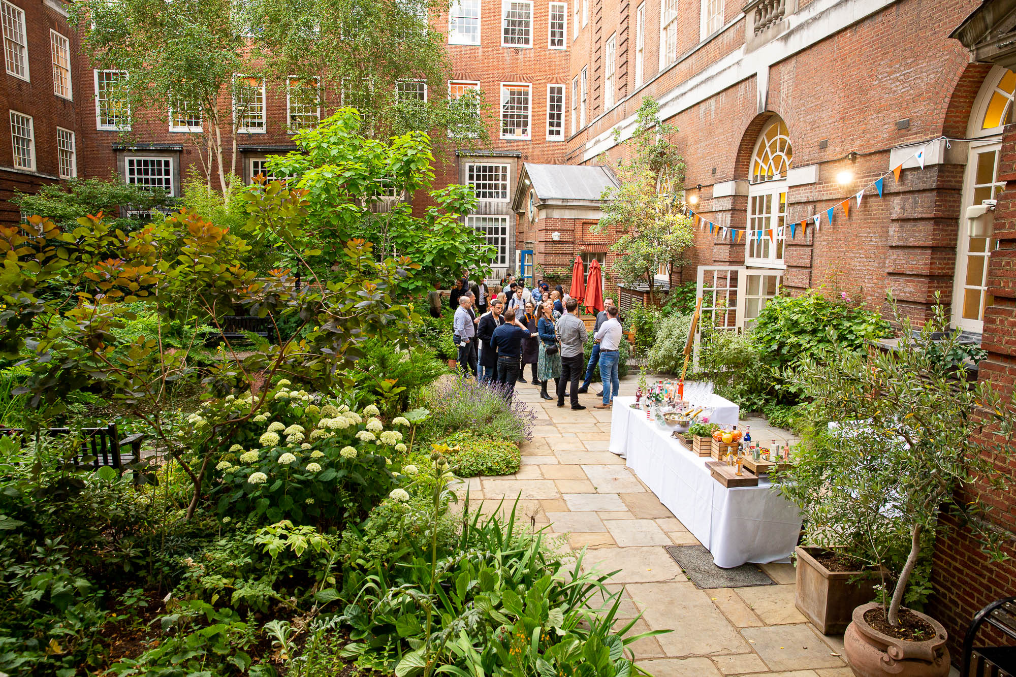 Lush Garden at BMA House, perfect for networking events and corporate social gatherings.