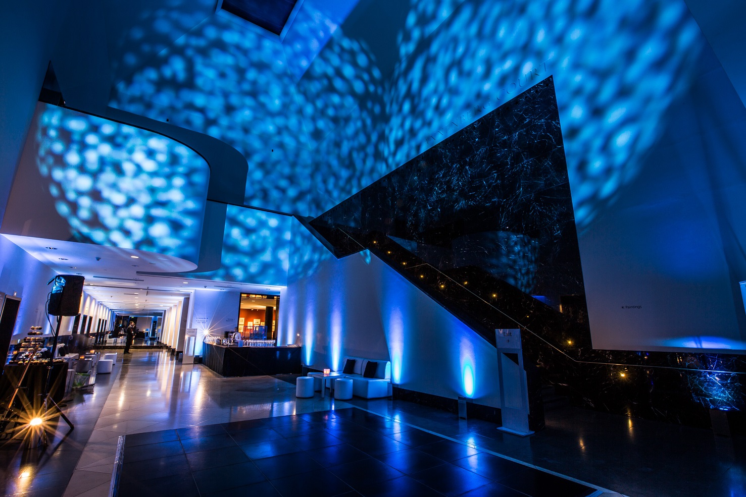 Annenberg Court blue light gala event