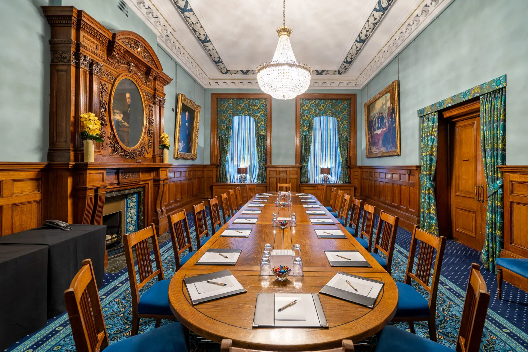 Elegant boardroom, executive meeting, high-level event