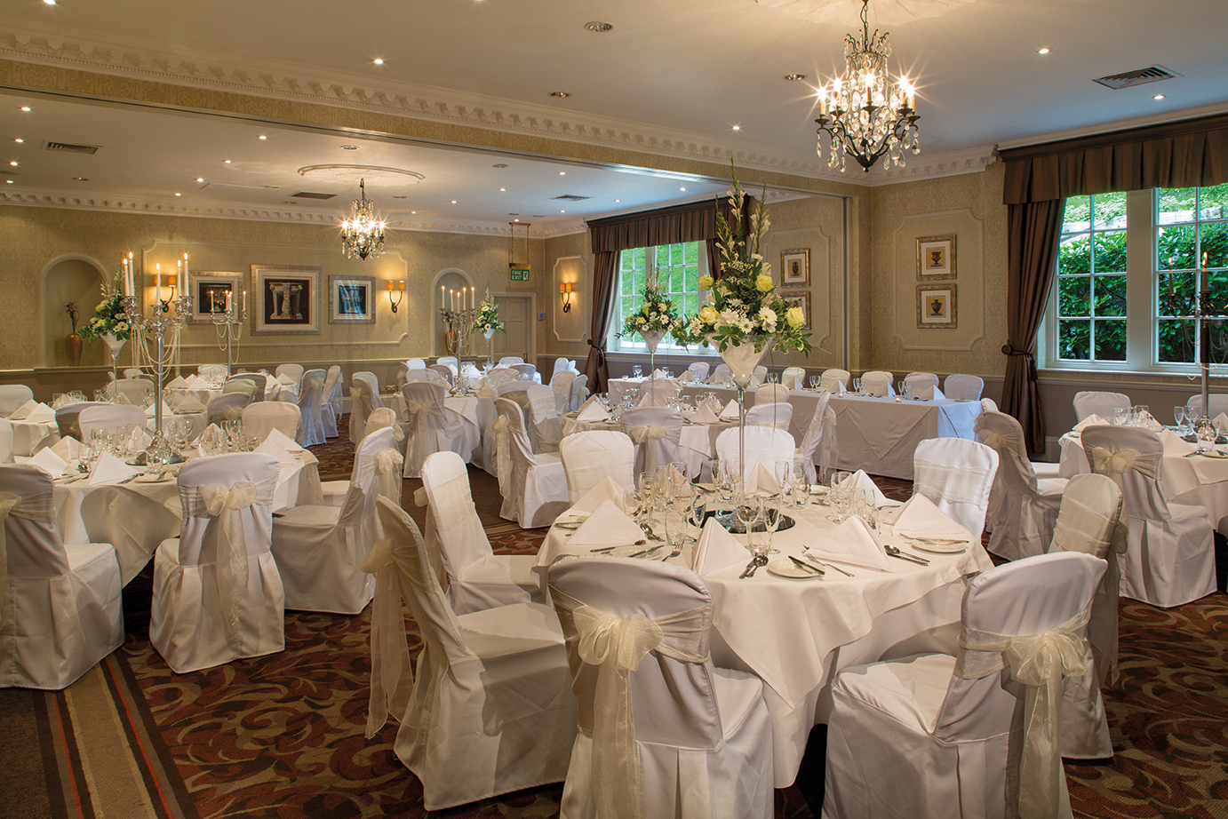 Elegant Vavasour Suite banquet hall, ideal for weddings and formal events. - Banner