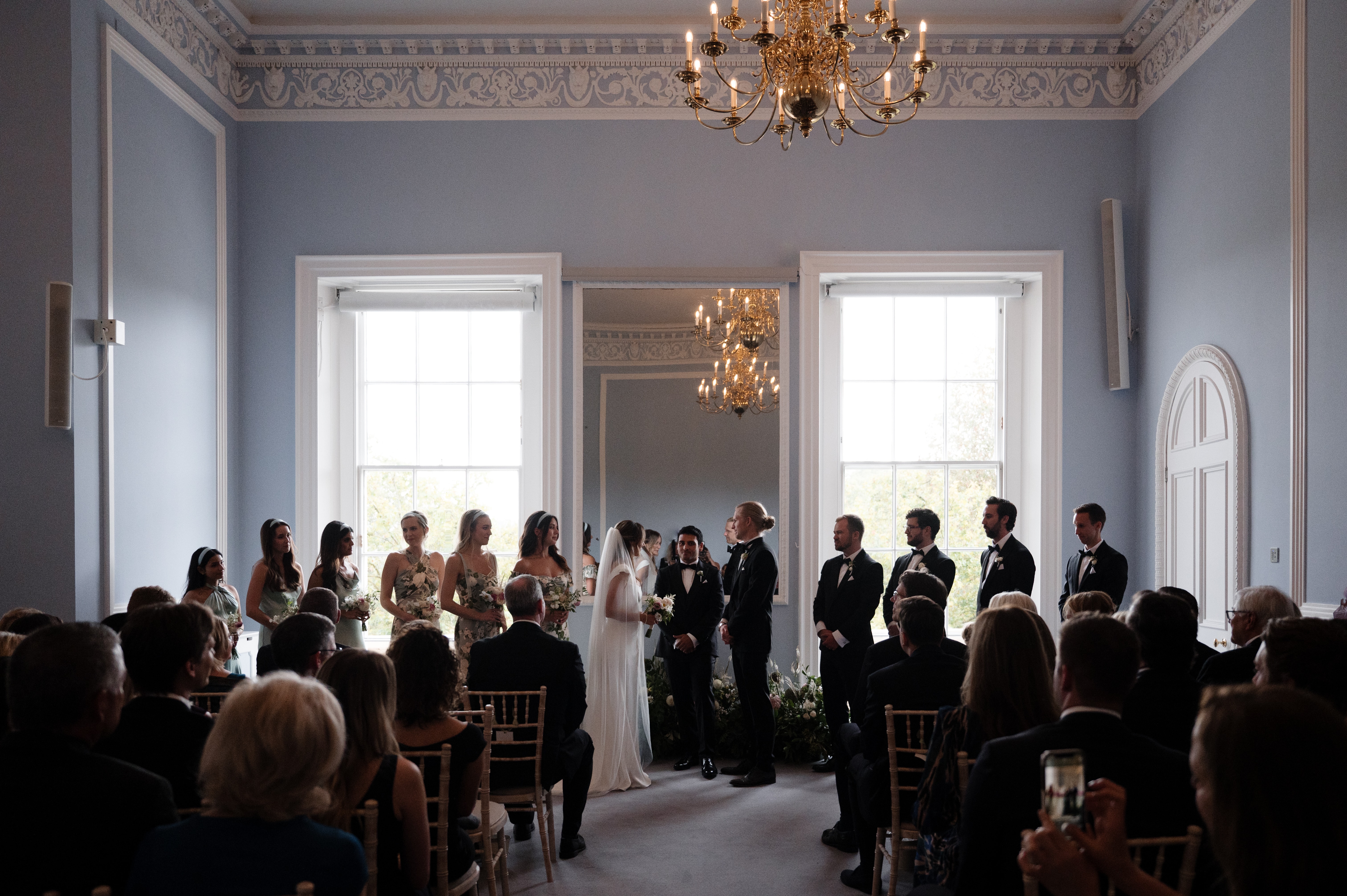 Elegant wedding ceremony, Beatrice Webb Room, intimate event