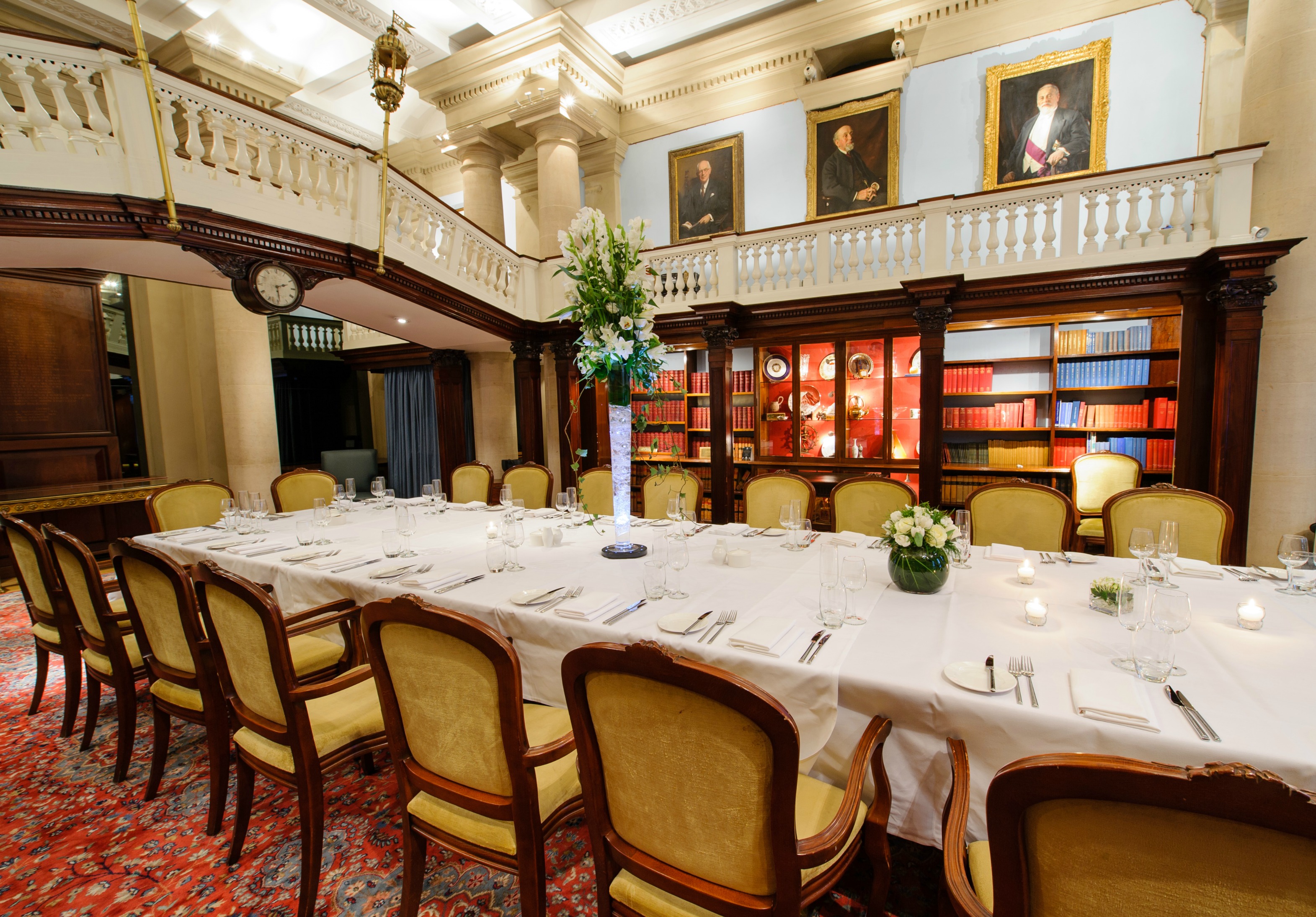 Elegant dining table in Members Room, One Moorgate Place for corporate events and gatherings.