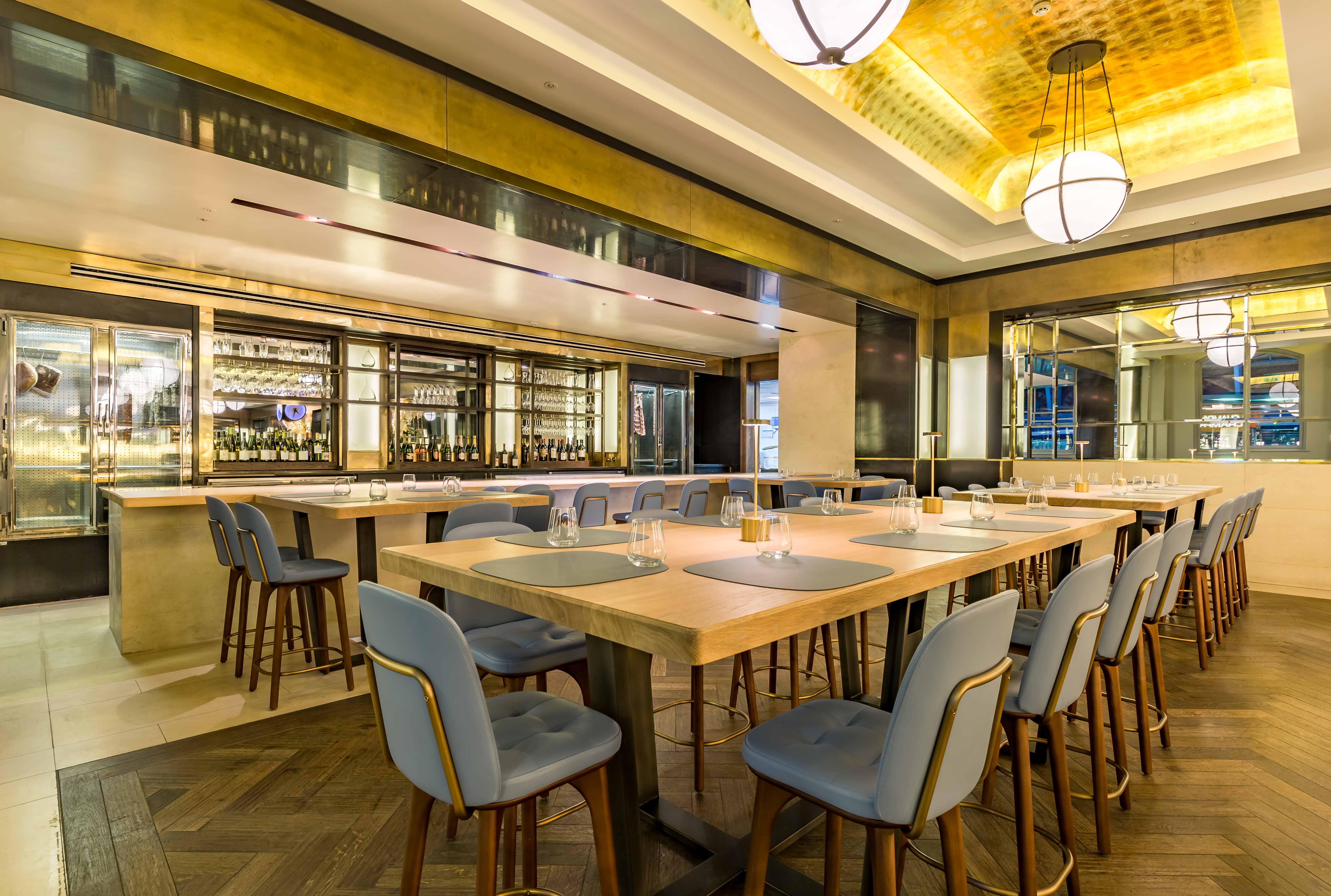 Elegant Kitchen Bar at St Pancras Brasserie, perfect for upscale events and intimate meetings.