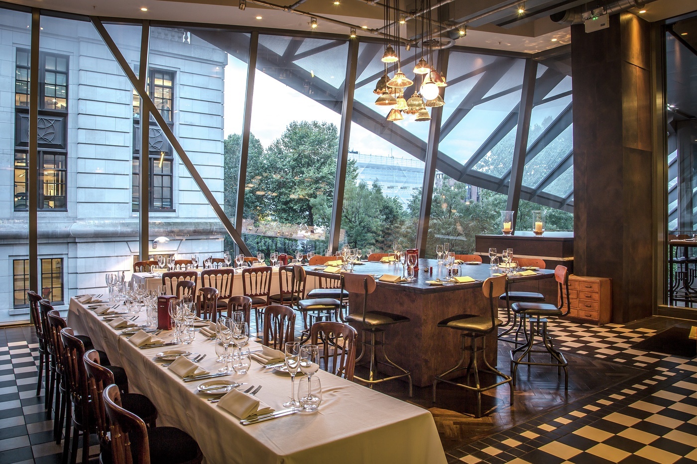Elegant dining space at Bread Street Kitchen, ideal for events and gatherings. - Banner