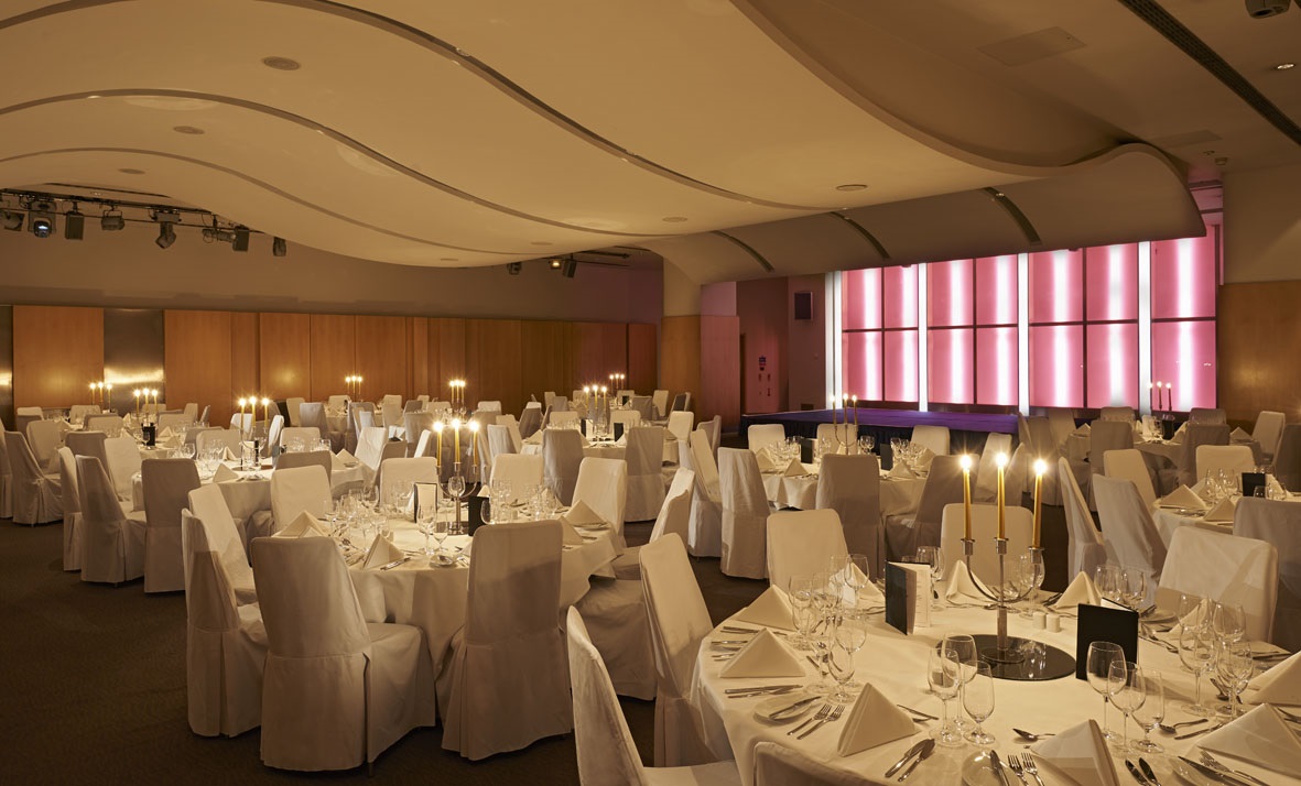Elegant dinner setup in The Arena, Cumberland Hotel for corporate events and weddings. - Banner