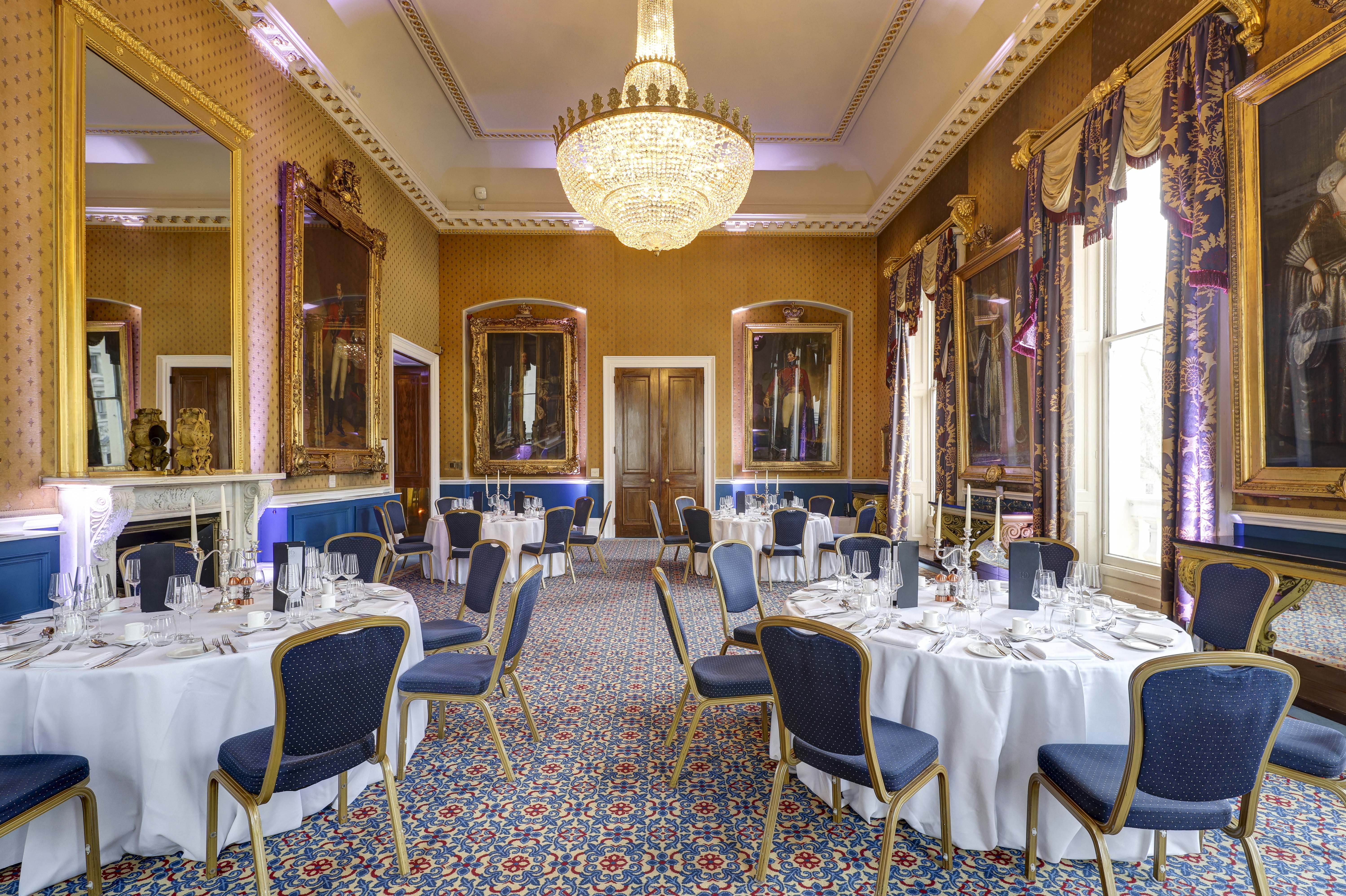 Waterloo Room at 116 Pall Mall, featuring grand ballroom architecture for corporate gala dinners.