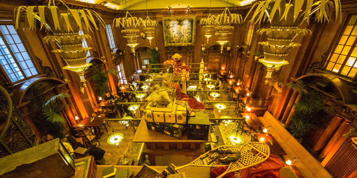 Opulent vintage event space at The Mezzanine, perfect for upscale gatherings and themed events. - Banner