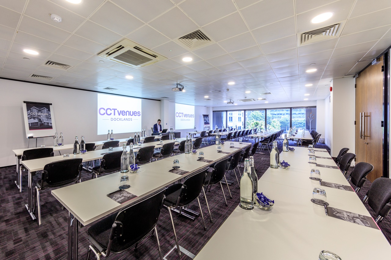 Jasmine Room training space with natural light, ideal for corporate workshops and professional events.