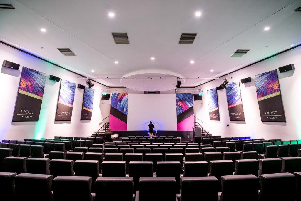 Millbank Media Centre conference room with sleek seating for events and presentations.