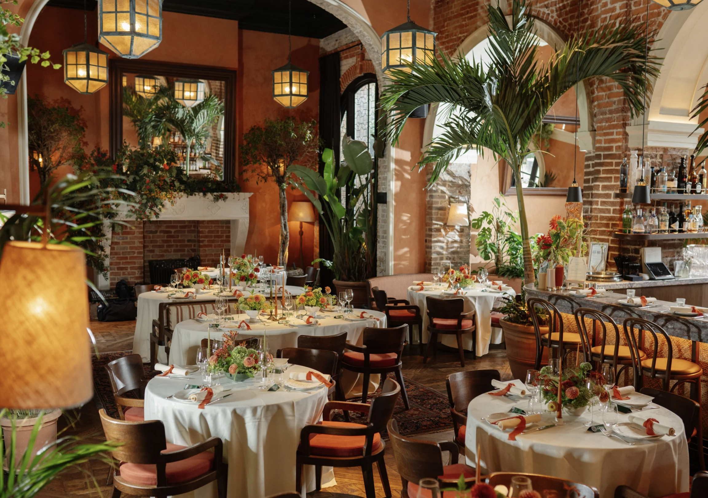 Sophisticated Belvedere dining venue with lush greenery for intimate corporate or social events.