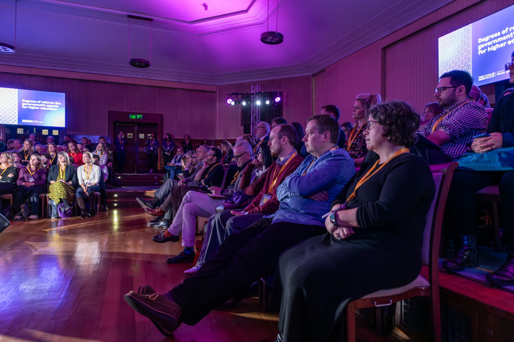 Beveridge Hall London theatre purple lighting conference