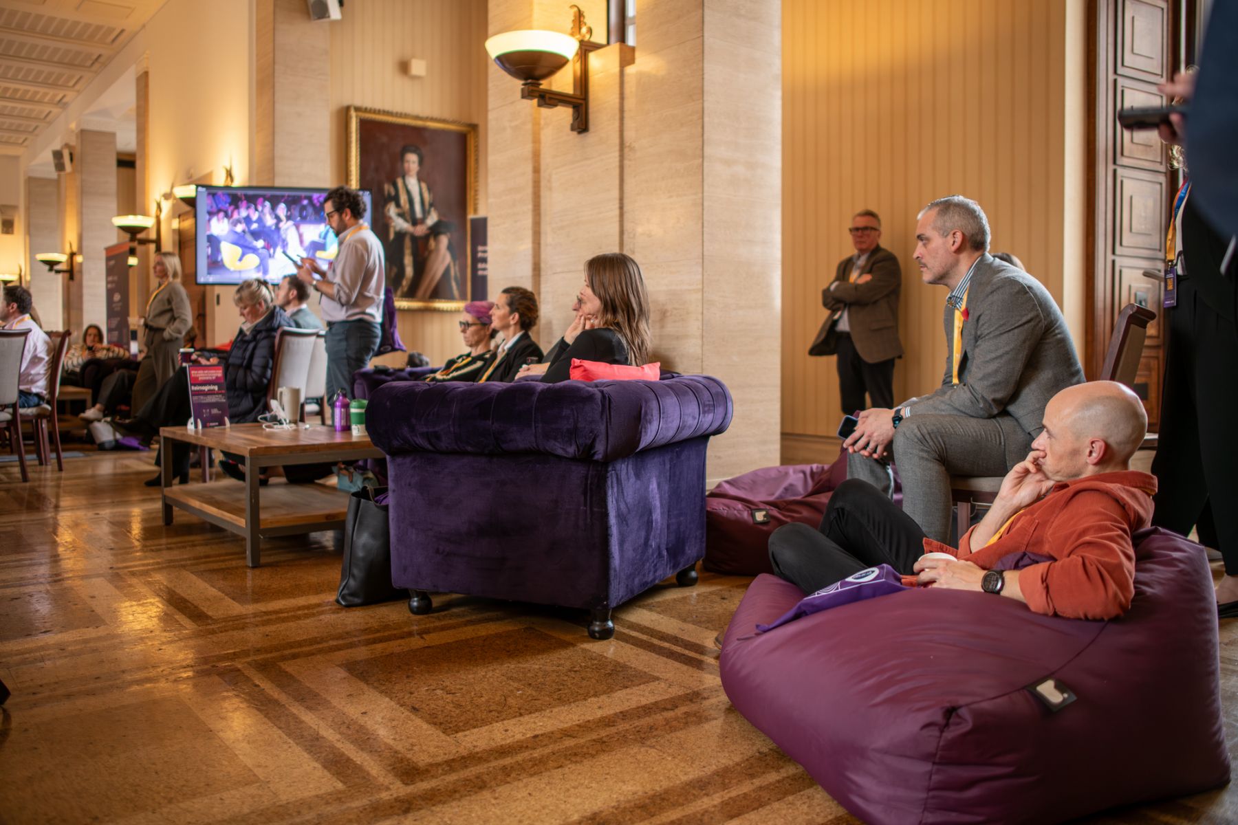 University of London networking event, casual lounge, breakout session