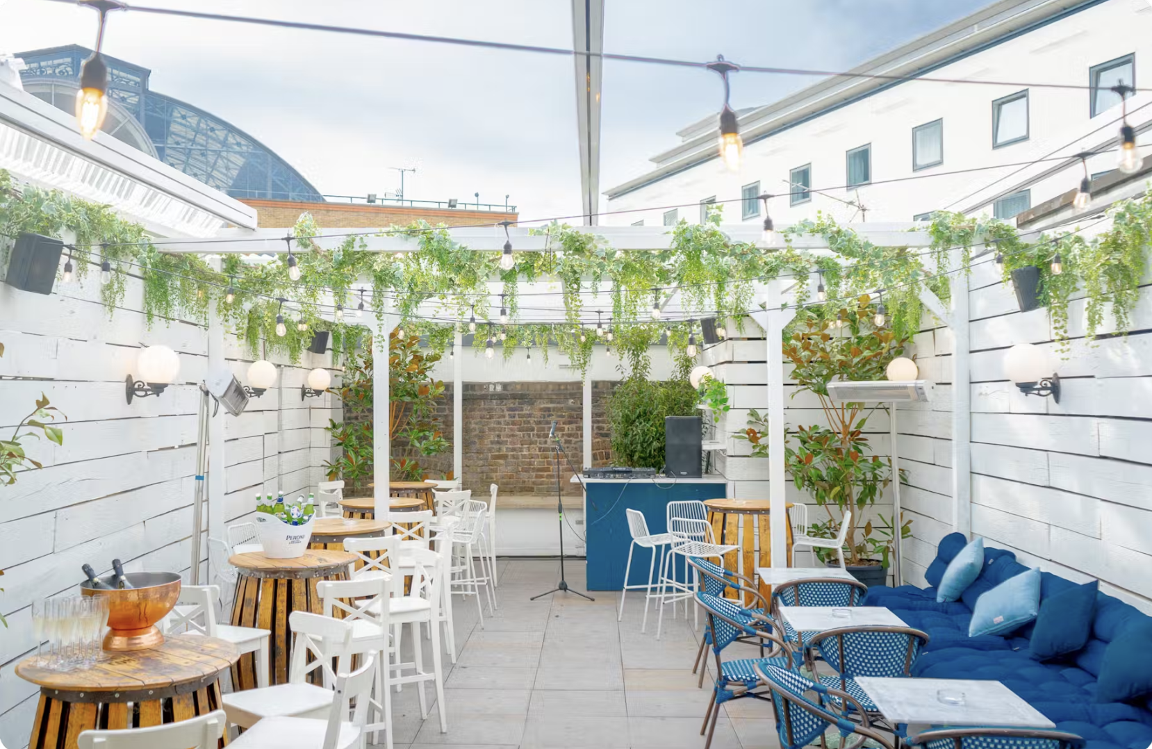 Bubba Oasis rooftop terrace with retractable roof, Islington