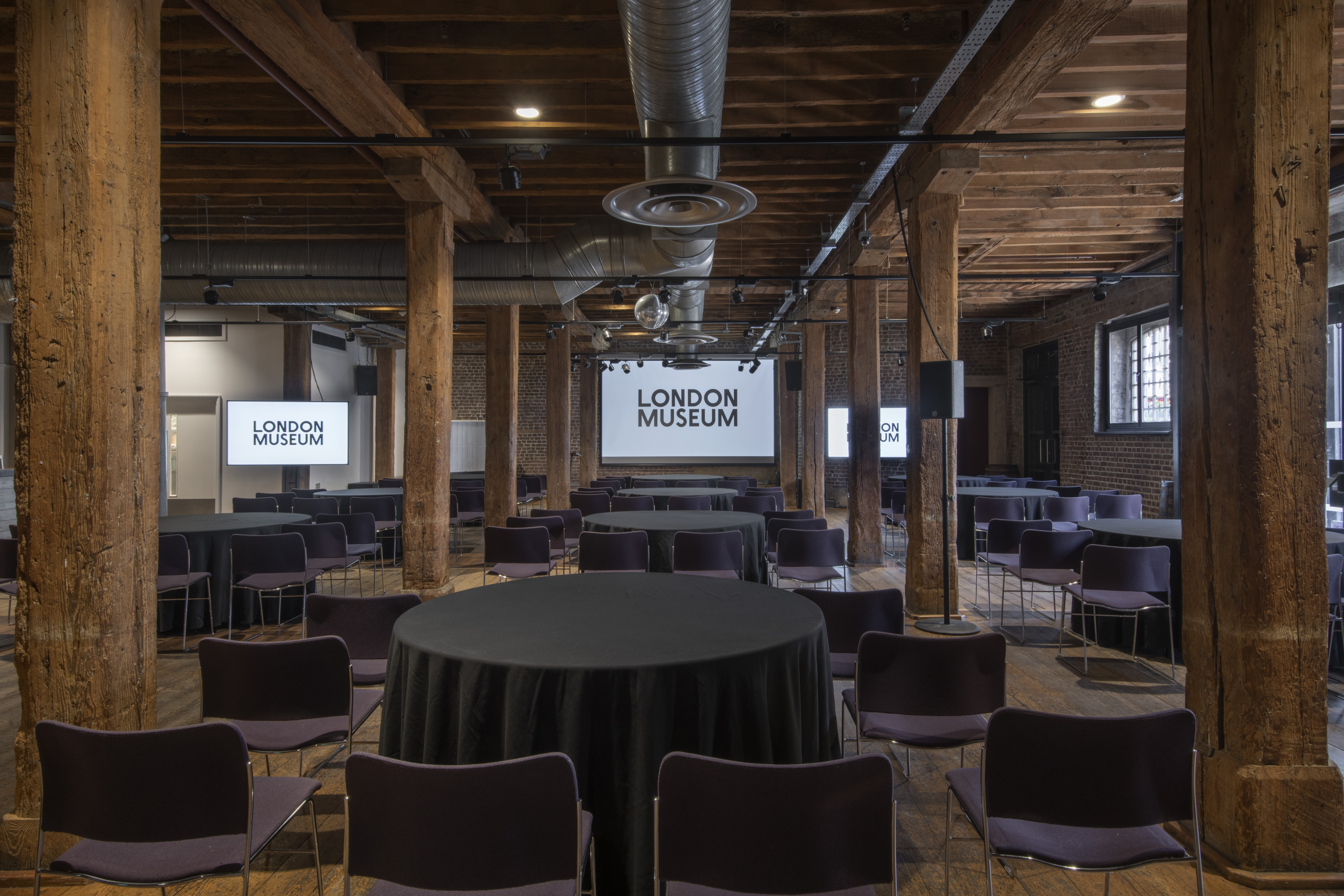Riverside Room at London Museum Docklands, ideal for corporate meetings and presentations. - Banner