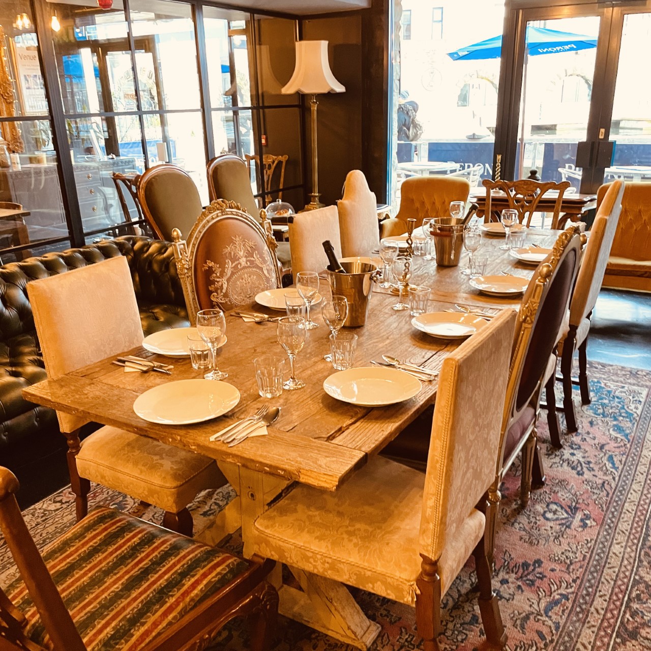 Elegant dining table in BROWN & BYE's Private Dining Room for upscale events. - Banner