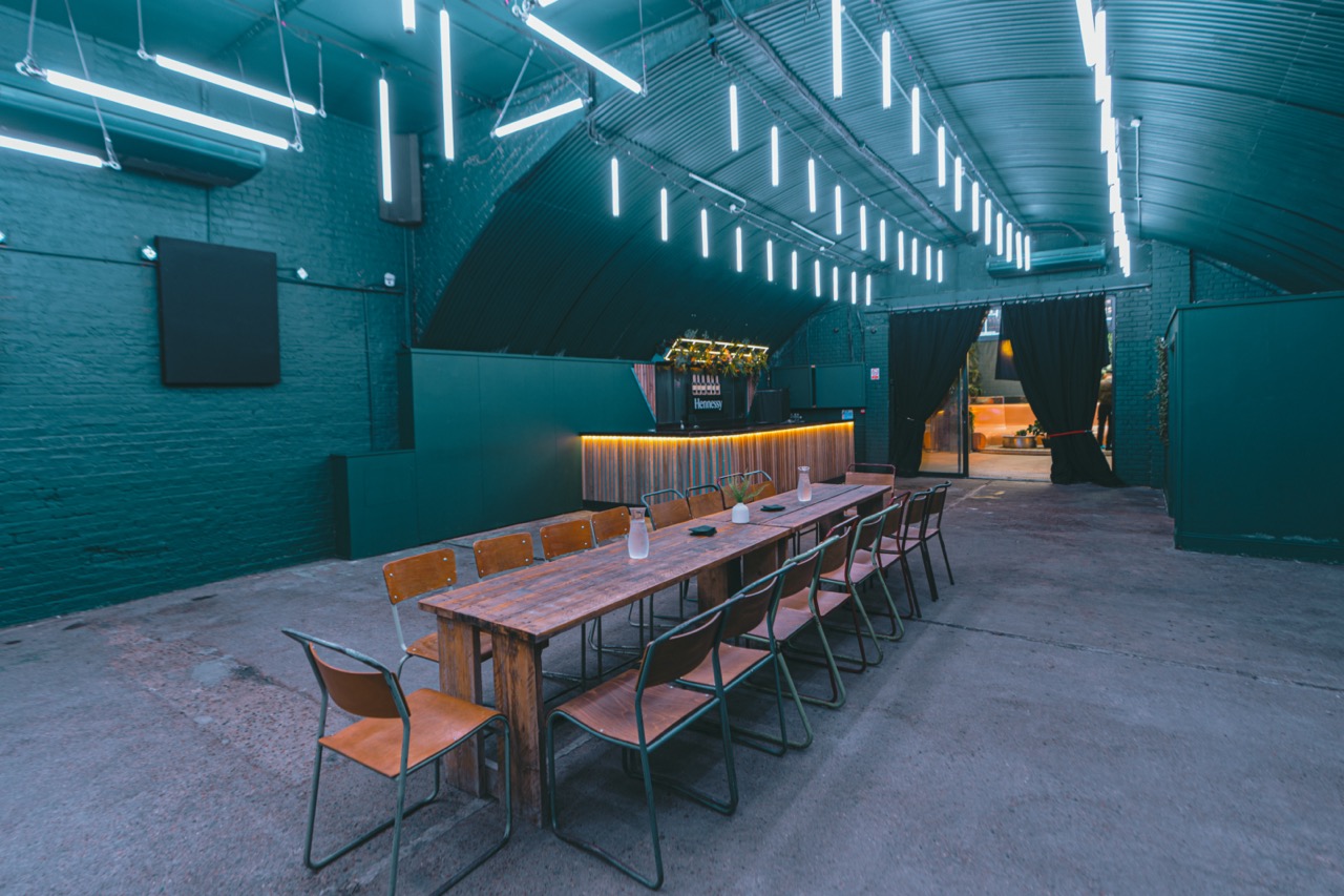 Industrial chic venue, private dining, product launch, Night Tales