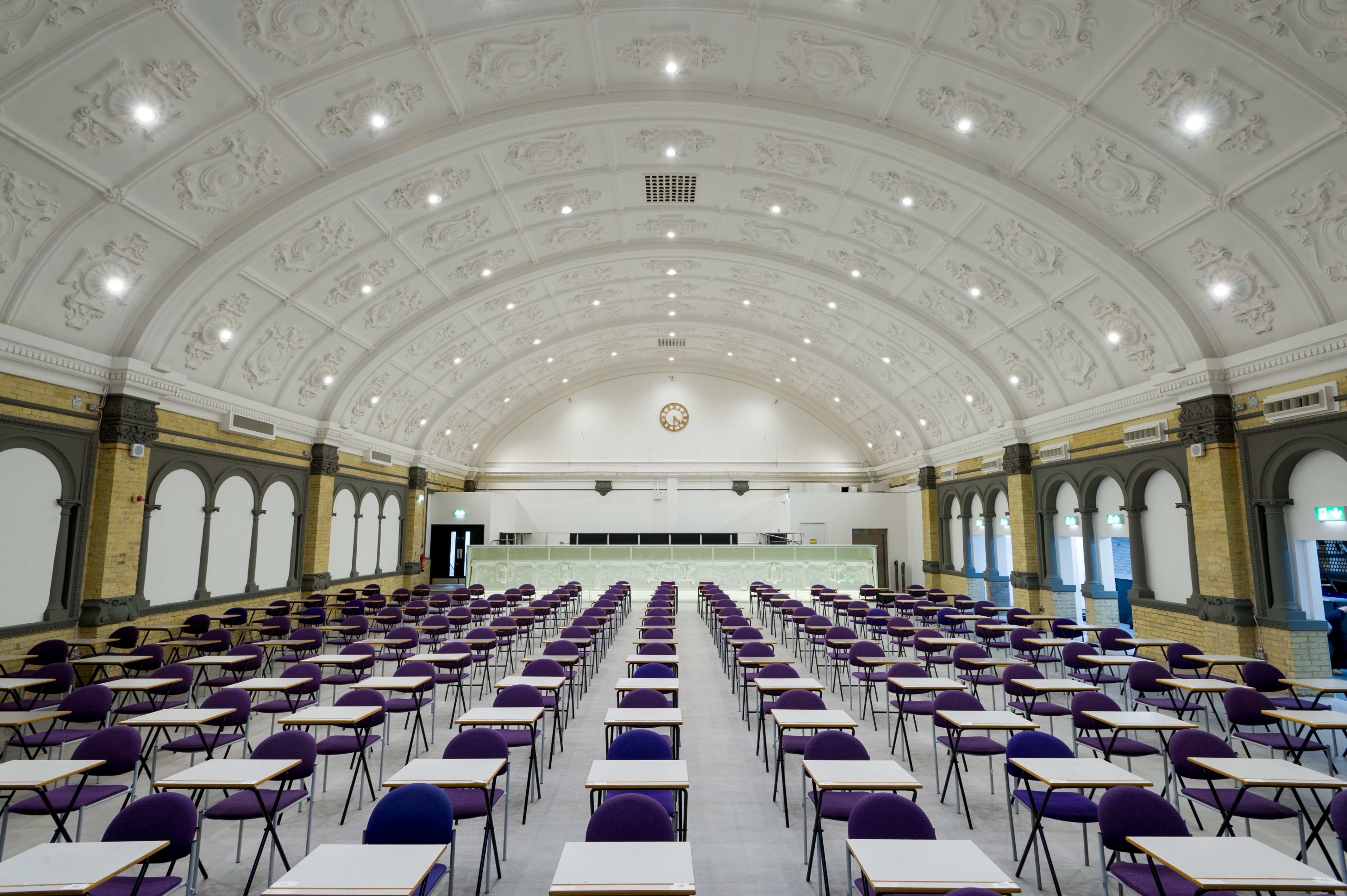 Great Hall at London Metropolitan University, arched ceiling, conference venue. - Banner