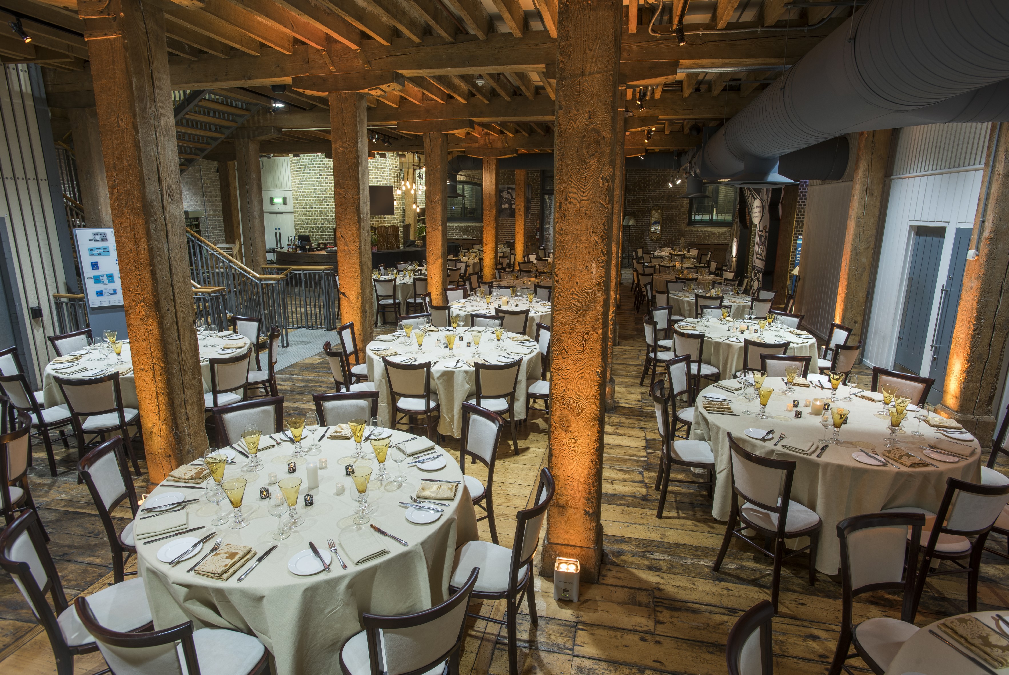 Muscovado Hall wedding, corporate gala, exposed beams