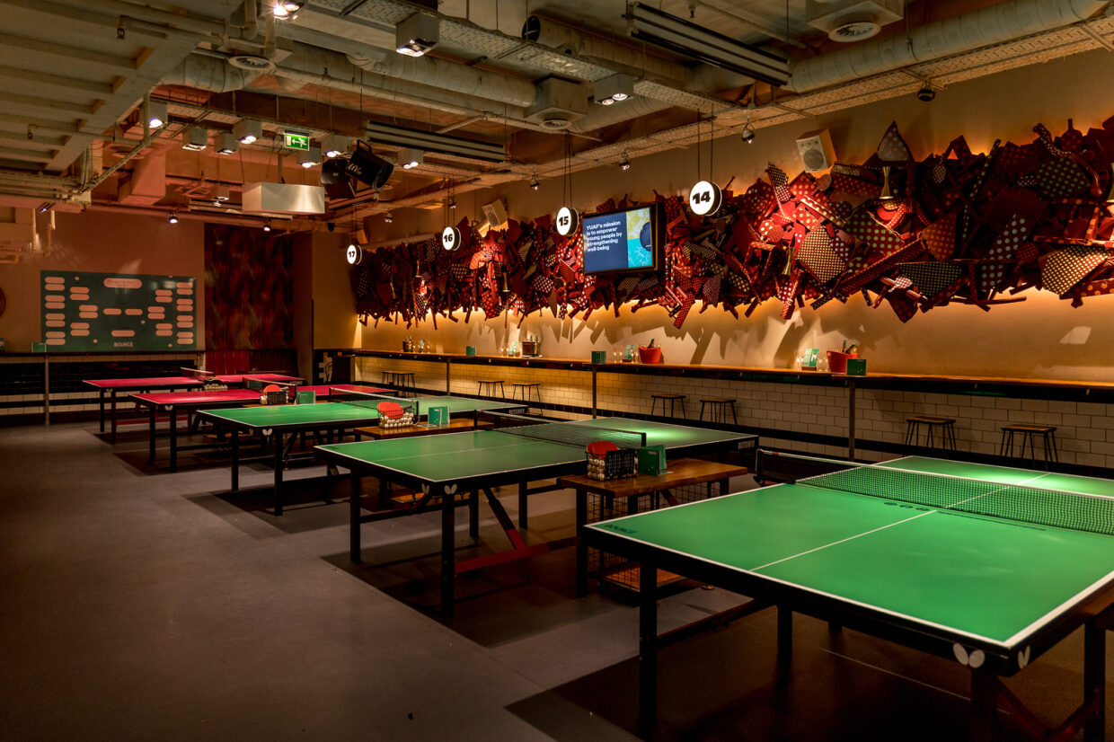 Bounce Farringdon venue hire: team building, product launch, table tennis.