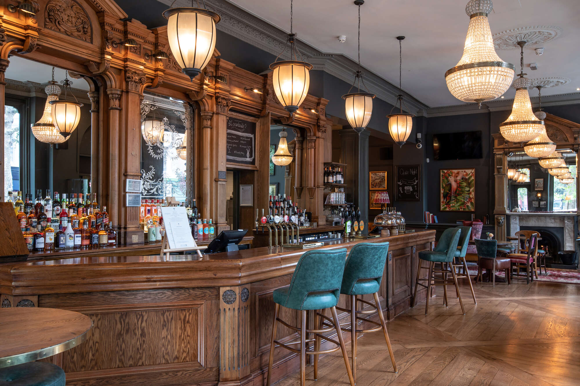 Stylish bar at Brook Green Hotel, ideal for cocktail receptions and networking events. - Banner