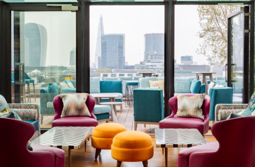 Aviary rooftop restaurant and bar with City views, London