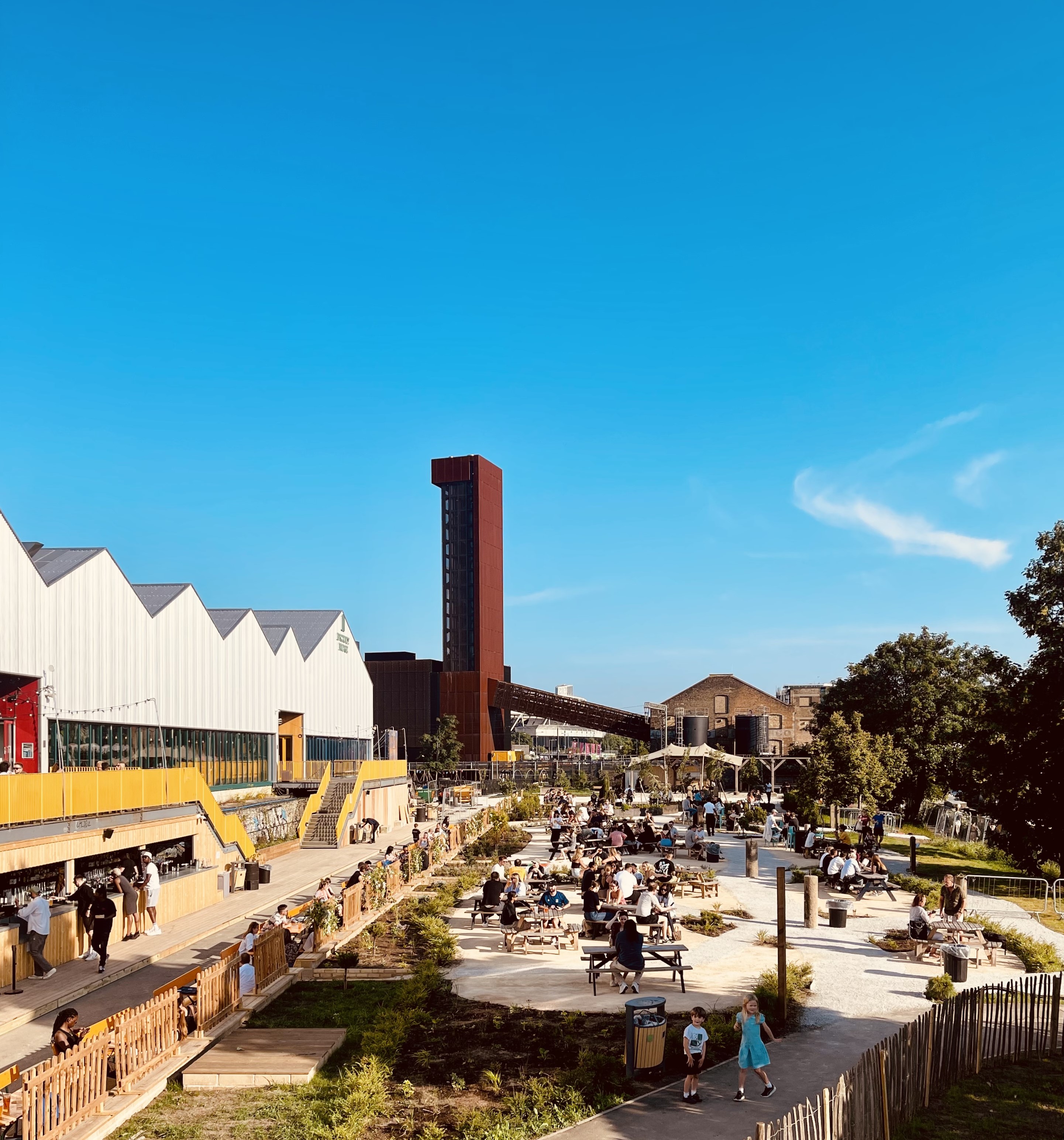 Hackney Bridge outdoor venue with modern architecture for events and gatherings. - Banner