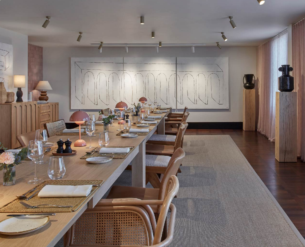 Elegant dining space at East One, Shoreditch Hotel for upscale events and meetings. - Banner