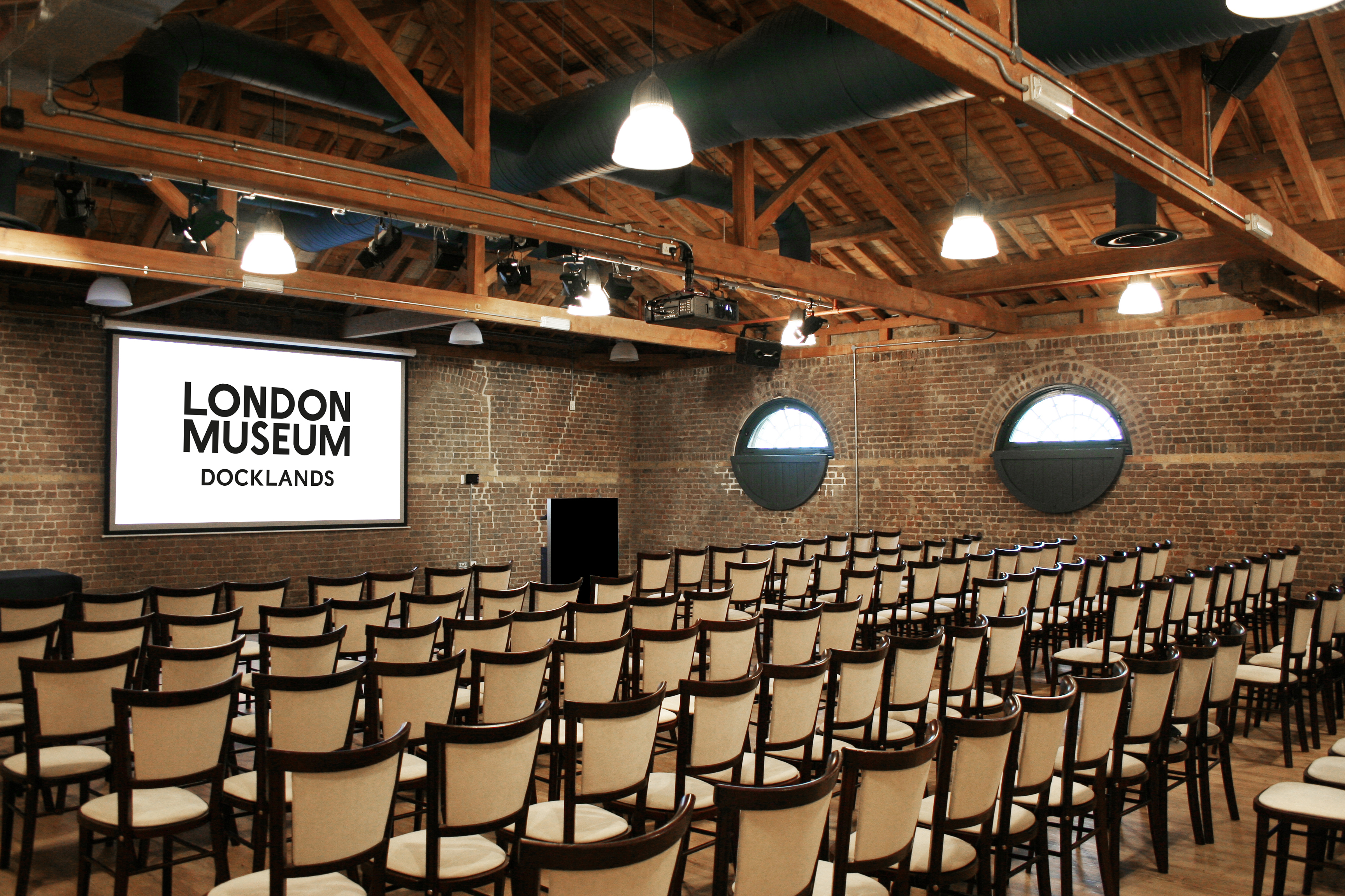 London Museum Docklands venue, exposed brick, conference, event