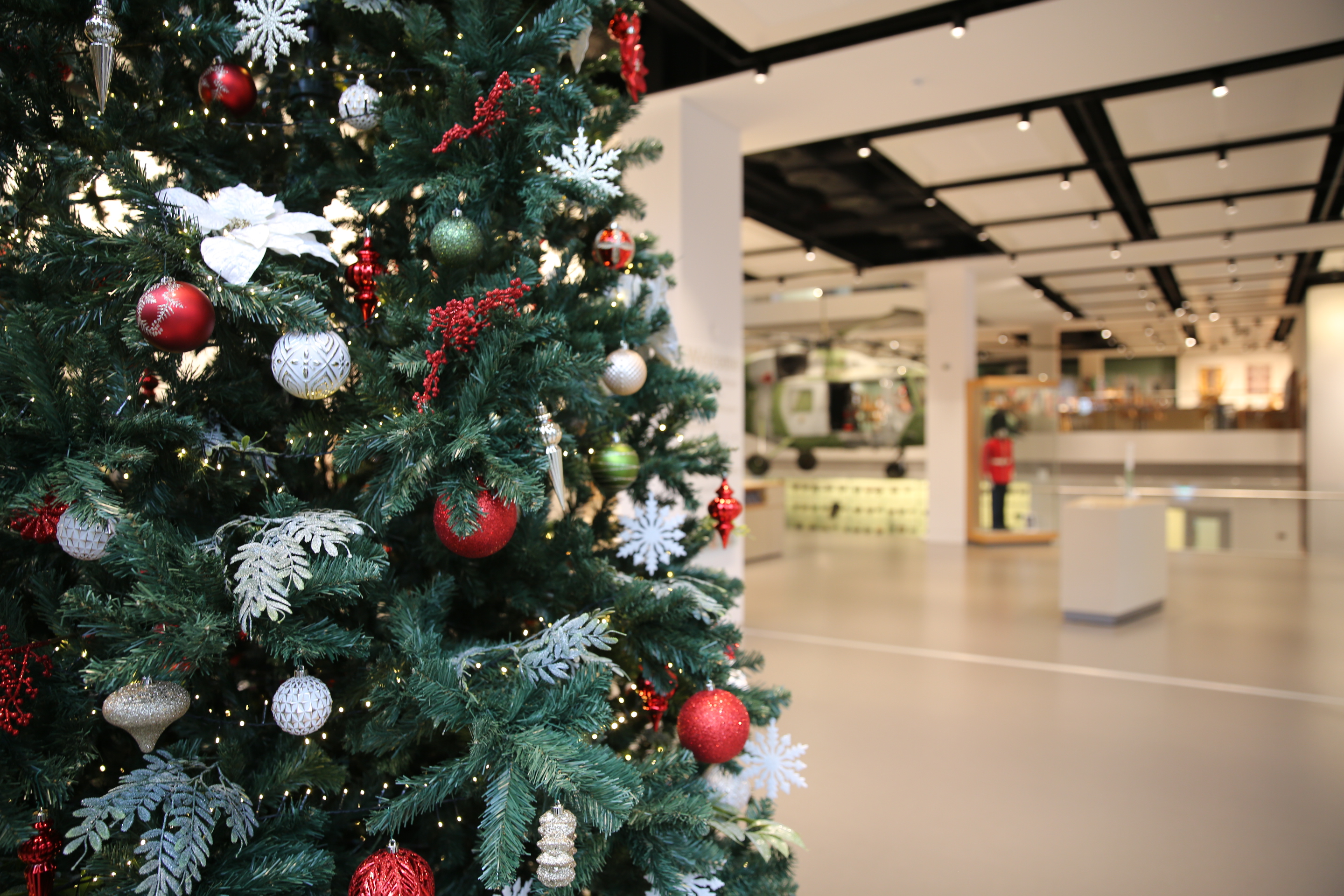 National Army Museum Christmas Party, elegant tree, corporate gala