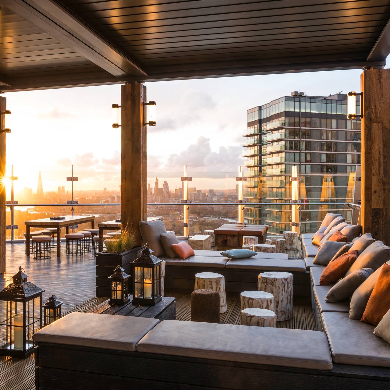 Rooftop venue at Bōkan 38 Bar with city view, ideal for upscale cocktail receptions. - Banner
