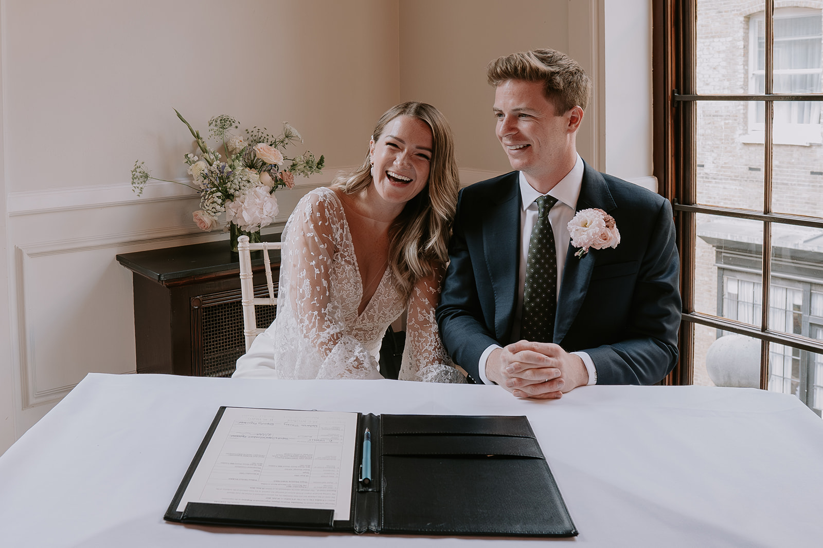 Micro-wedding signing, elegant ceremony, The Sugar Rooms