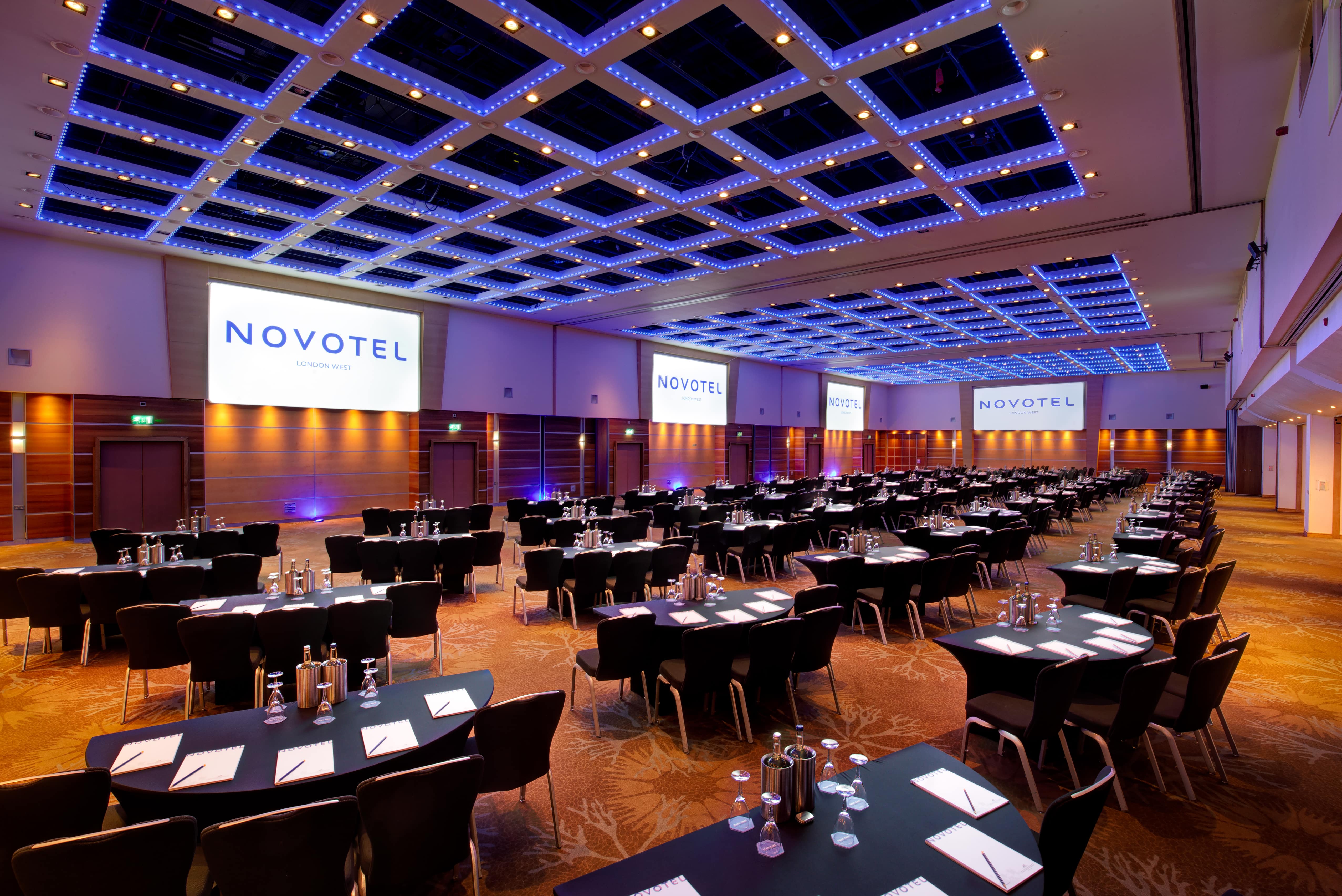 Spacious conference room at Novotel London West for corporate meetings and events.