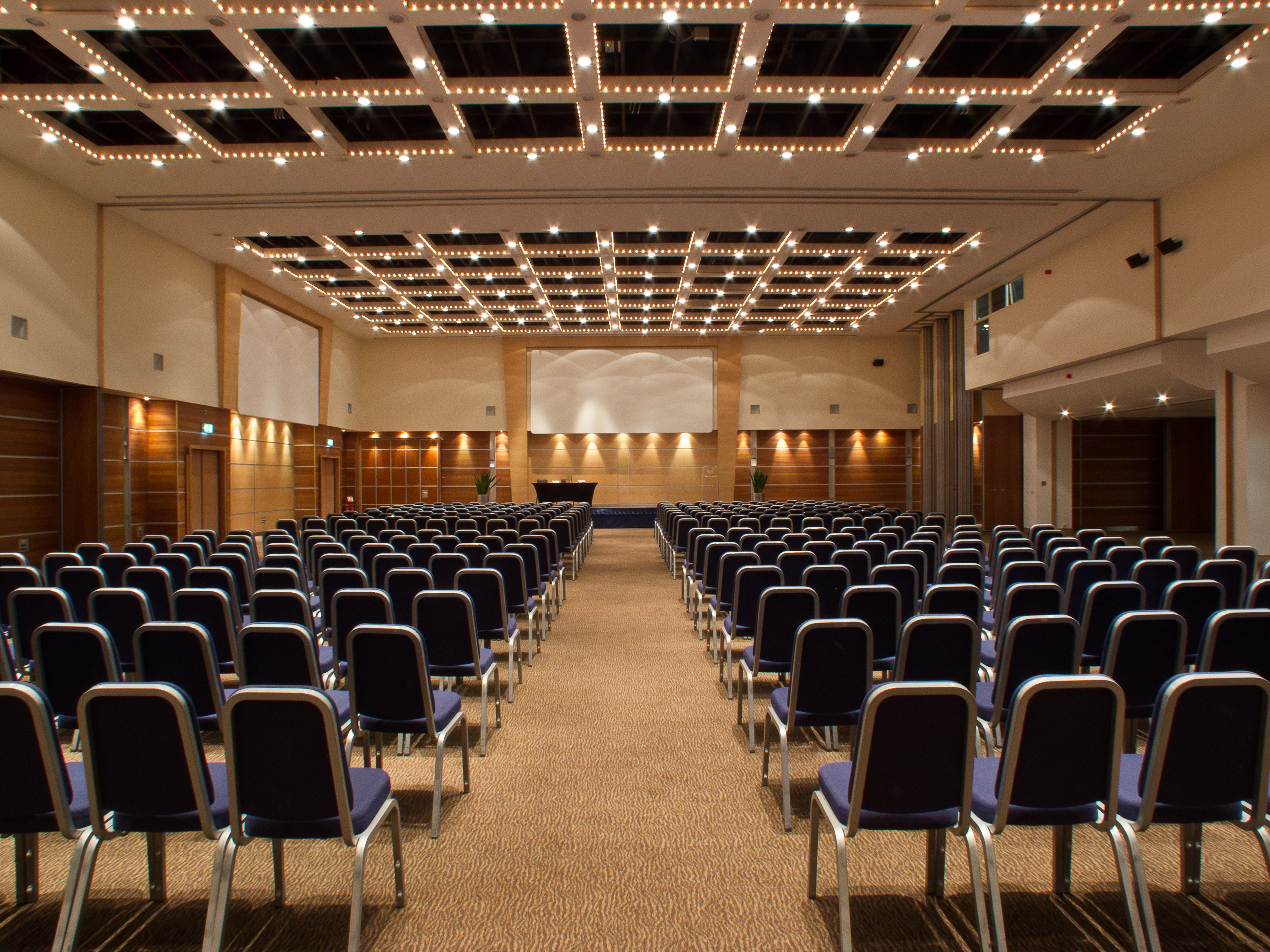 Theater-style seating in Morangis ballroom at Novotel London West for corporate conferences.