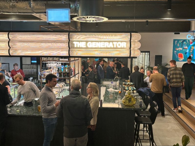 Networking event at The Generator bar, Clockwise Bristol: modern corporate reception venue.