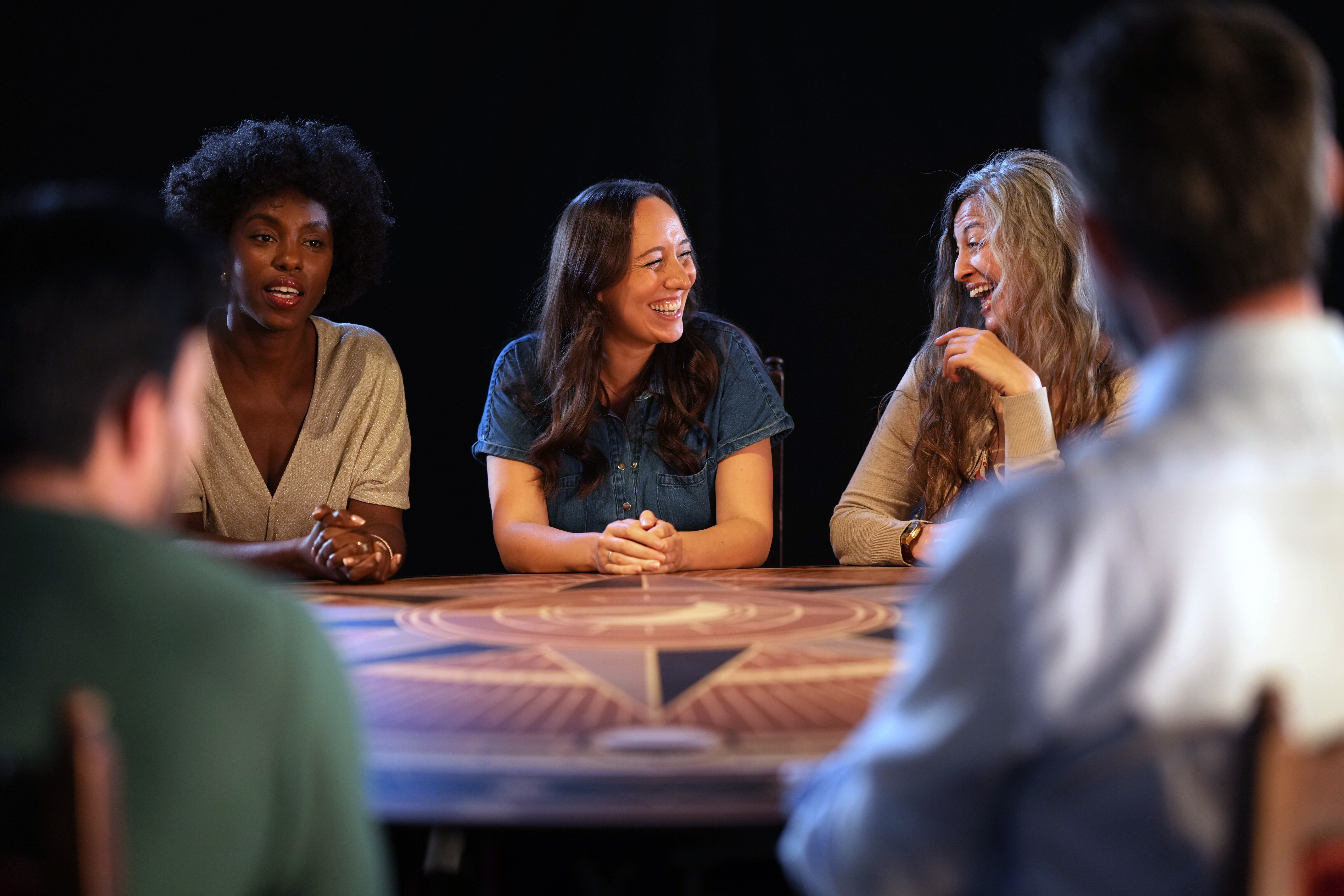 The Nook circular table for high-engagement team building and breakout session events.