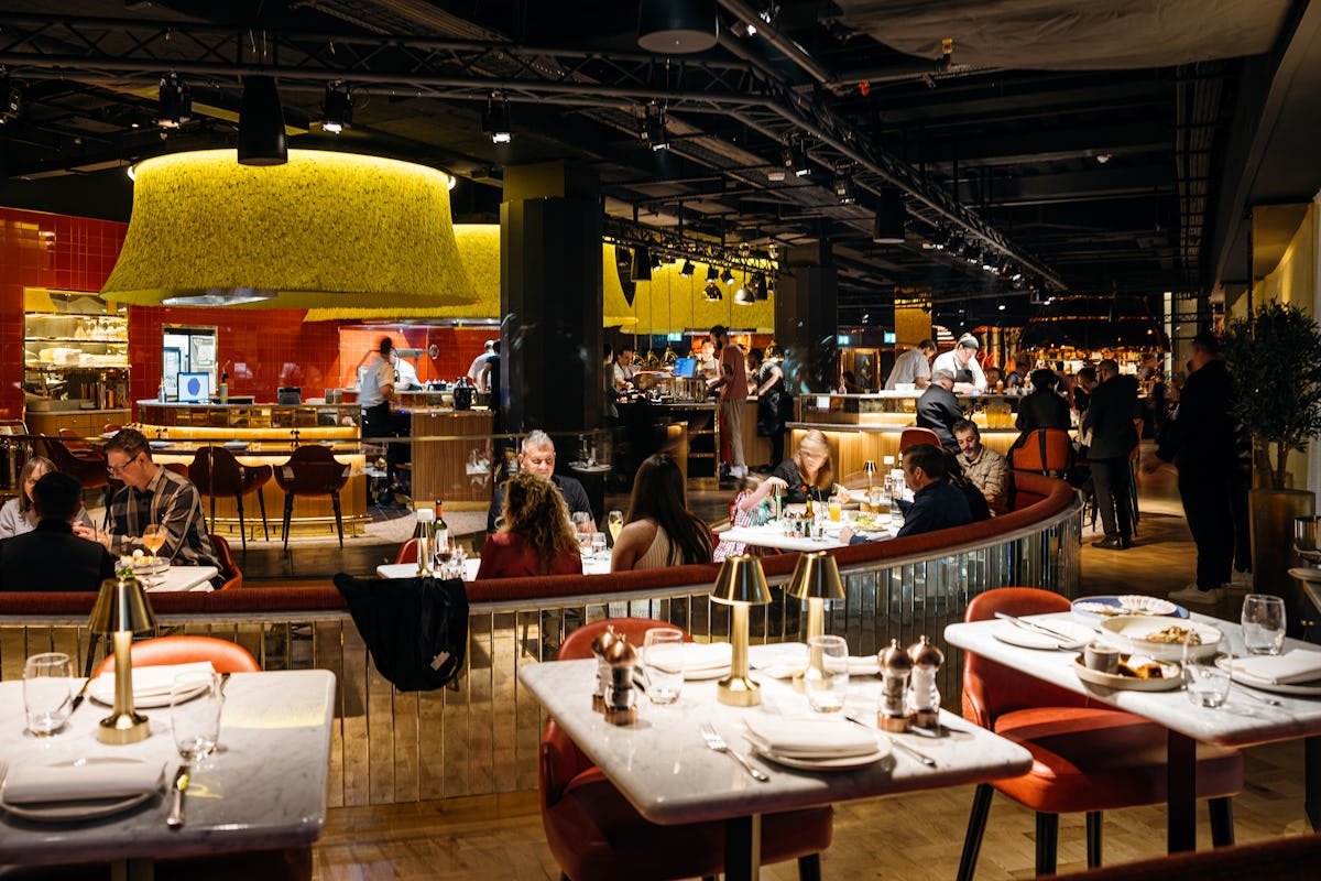 Industrial-chic Nest venue at Duck & Waffle Edinburgh for group networking and event breakouts.