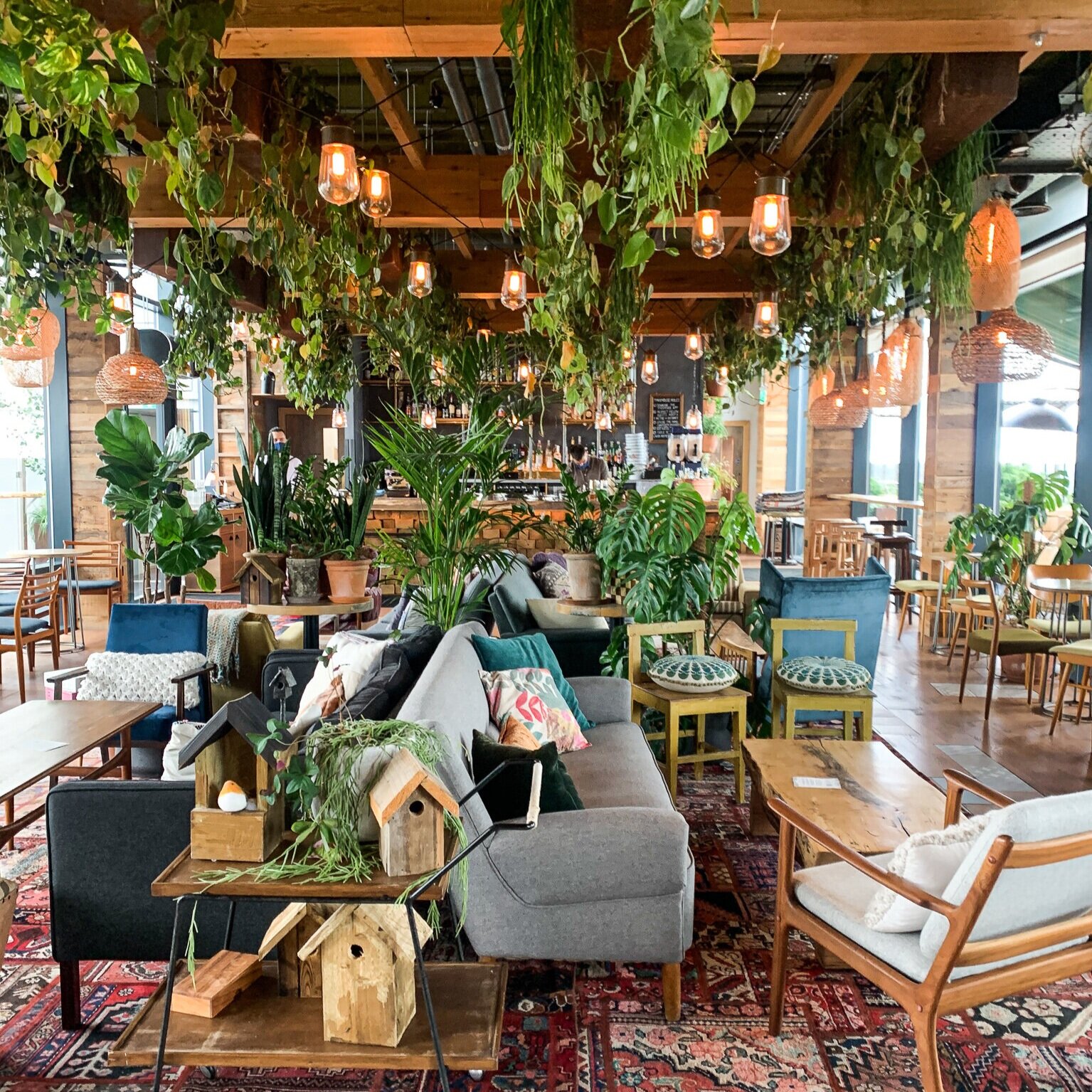 Rooftop terrace at Treehouse Hotel London, cozy seating for events and networking.