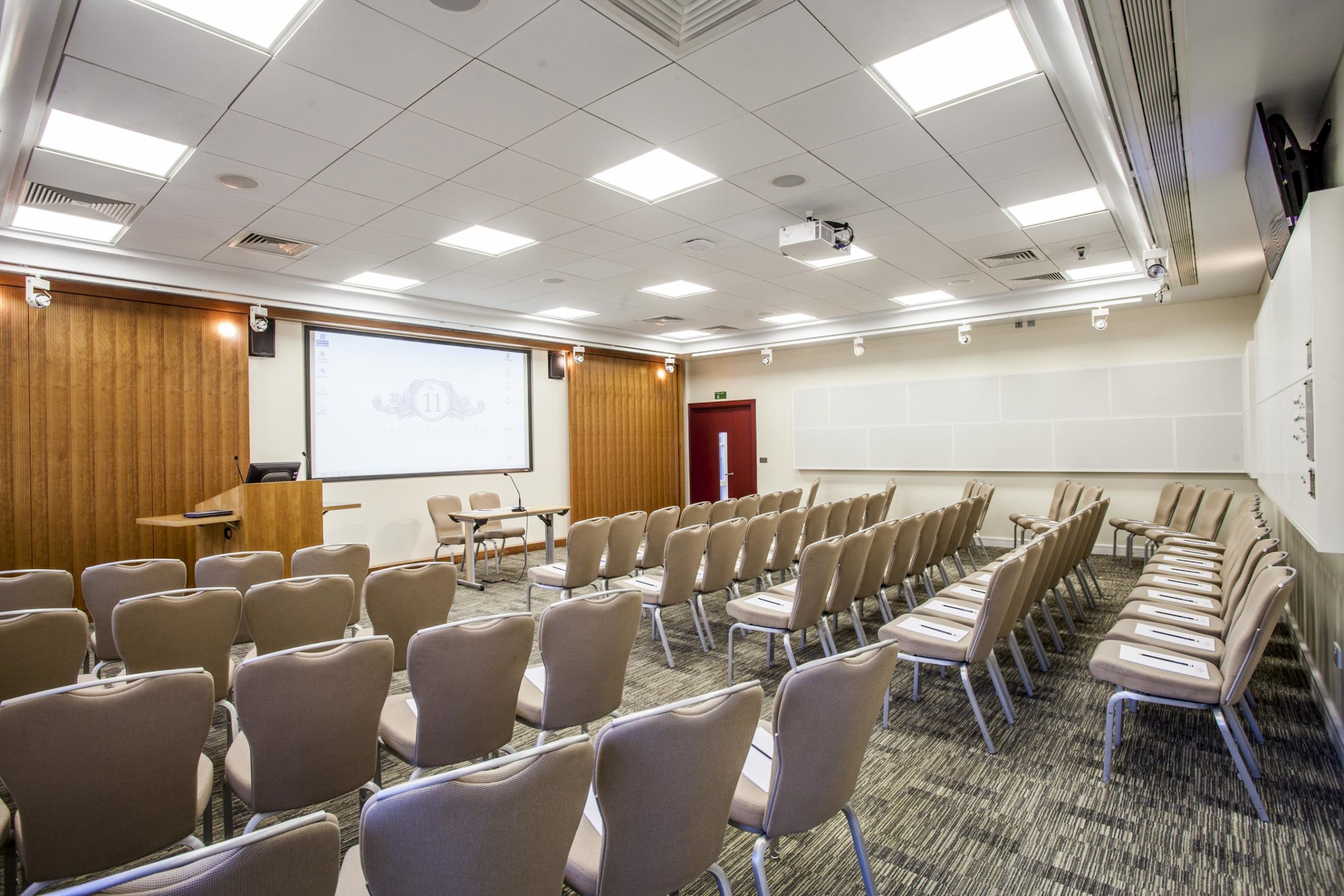 Marlborough Rooms: theatre-style meeting, projector, business event