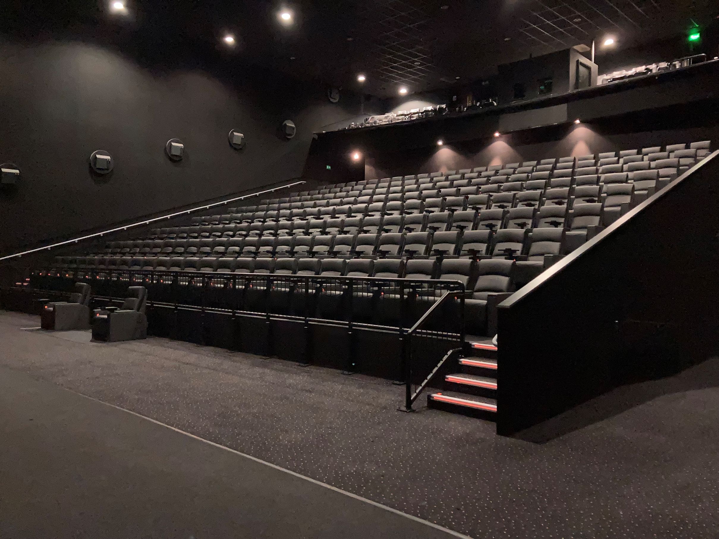 Vue Manchester cinema auditorium with tiered seating for screenings and presentations.