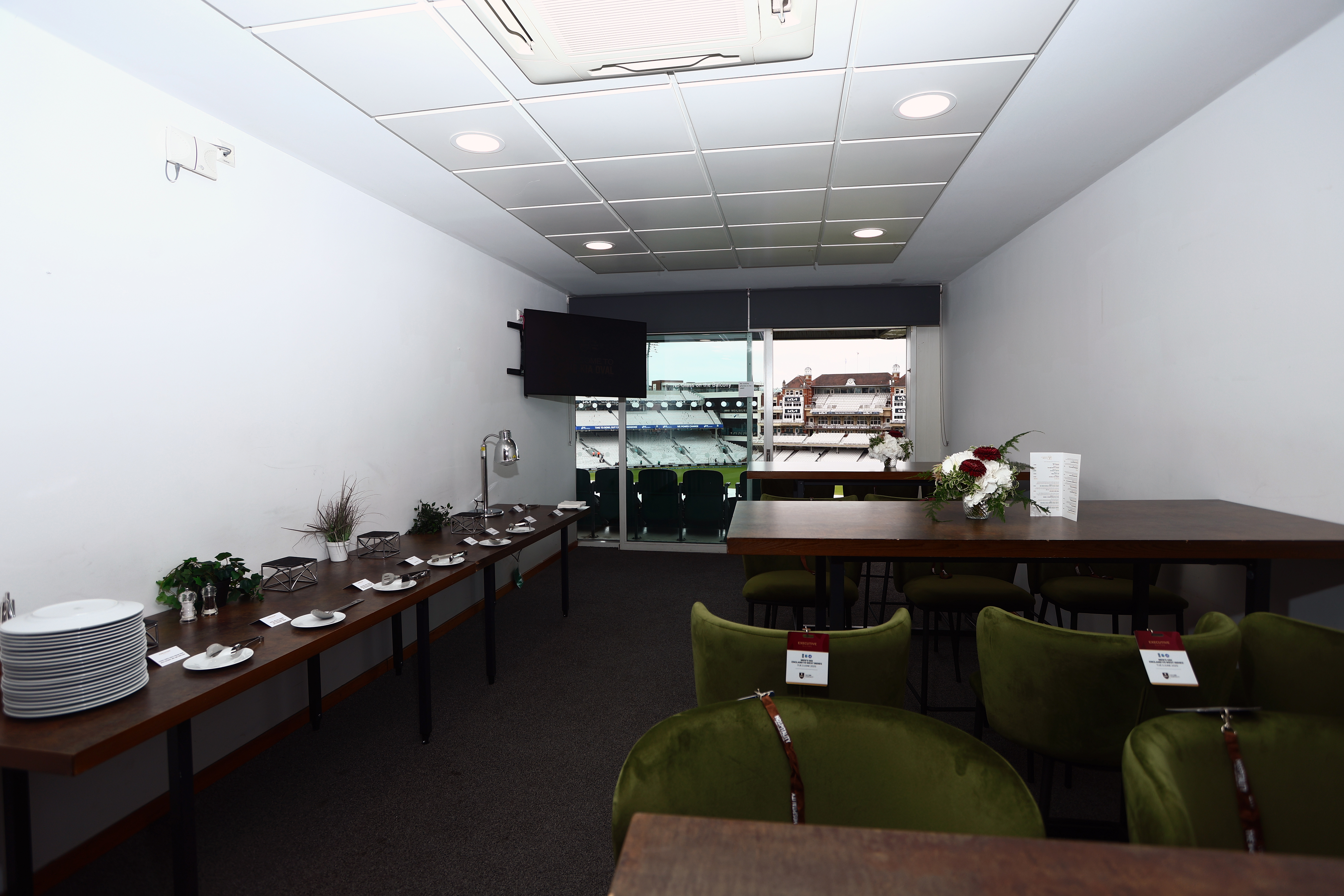 Kia Oval executive box for corporate networking and VIP match-day hospitality.