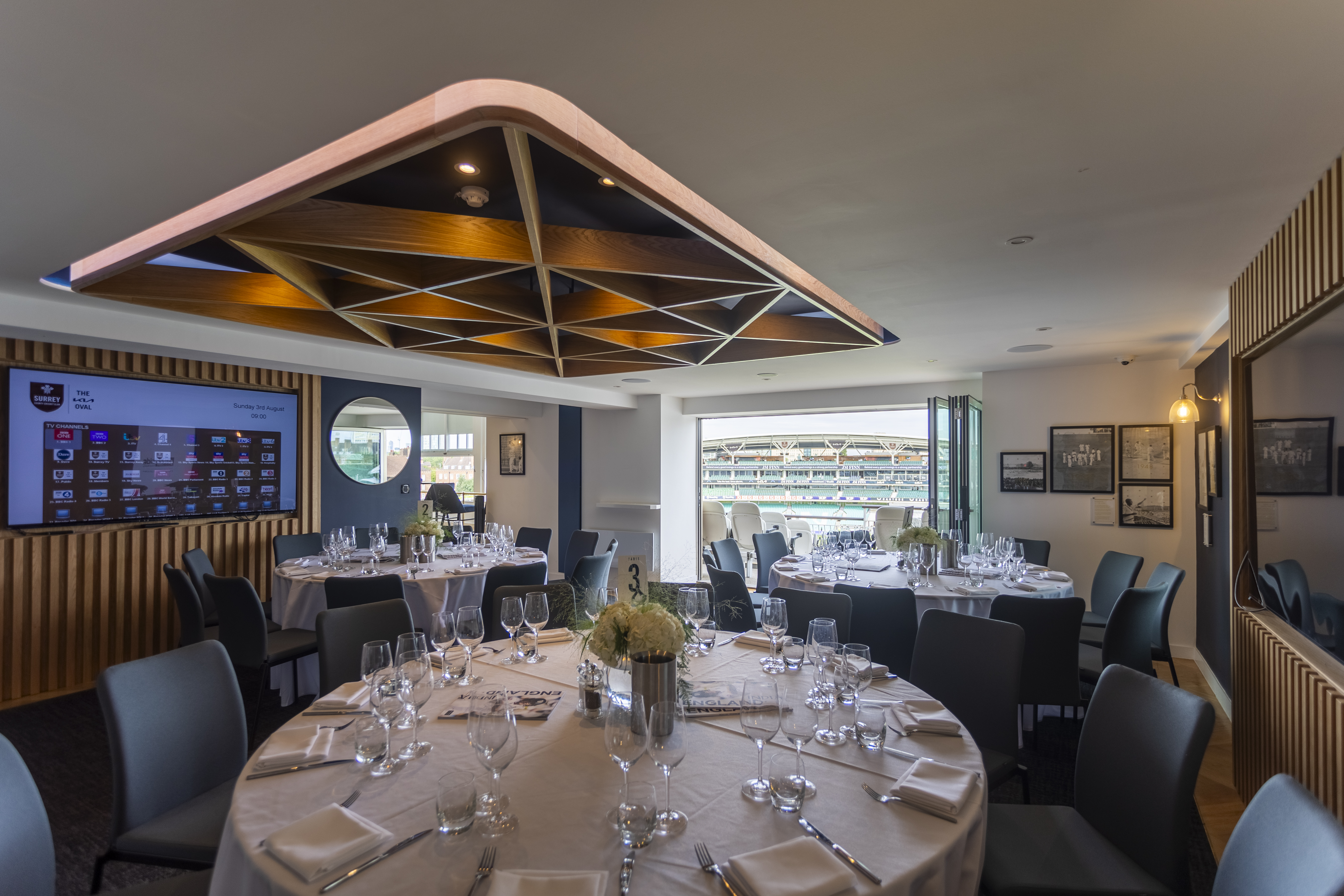 Graham Thorpe Room at Kia Oval: premium hospitality suite for corporate dining and VIP events.