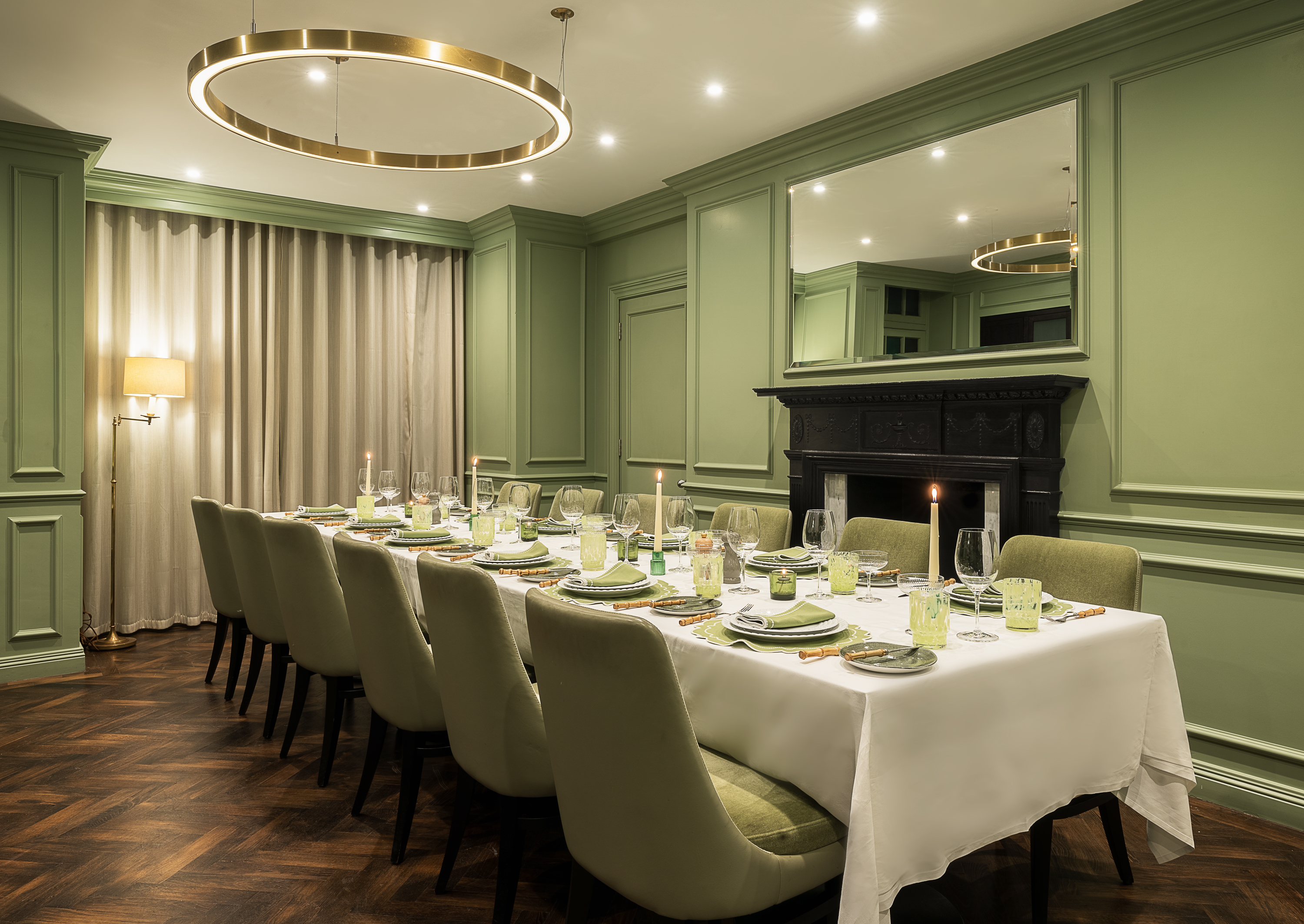 The Curio Room private dining at 11 Cadogan Gardens for formal corporate board meetings.