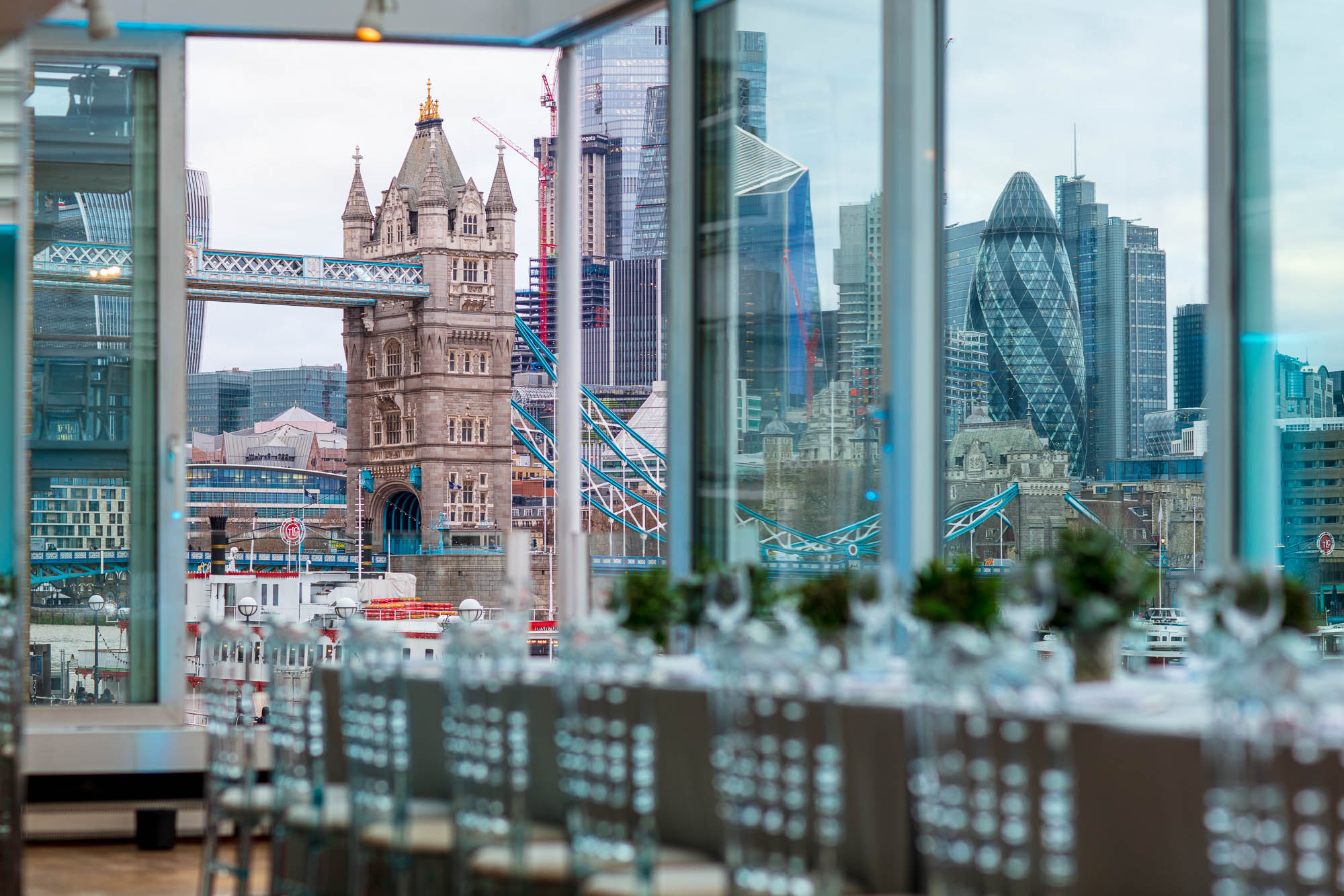 London boardroom venue with Tower Bridge view for corporate events and business meetings.