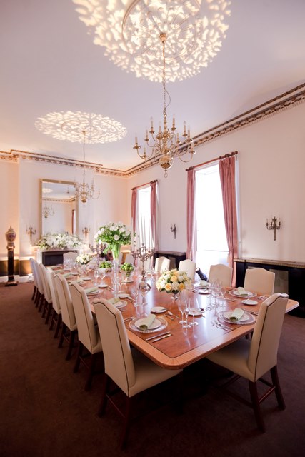Elegant dining room in President's Room, ideal for corporate meetings and events. - Banner