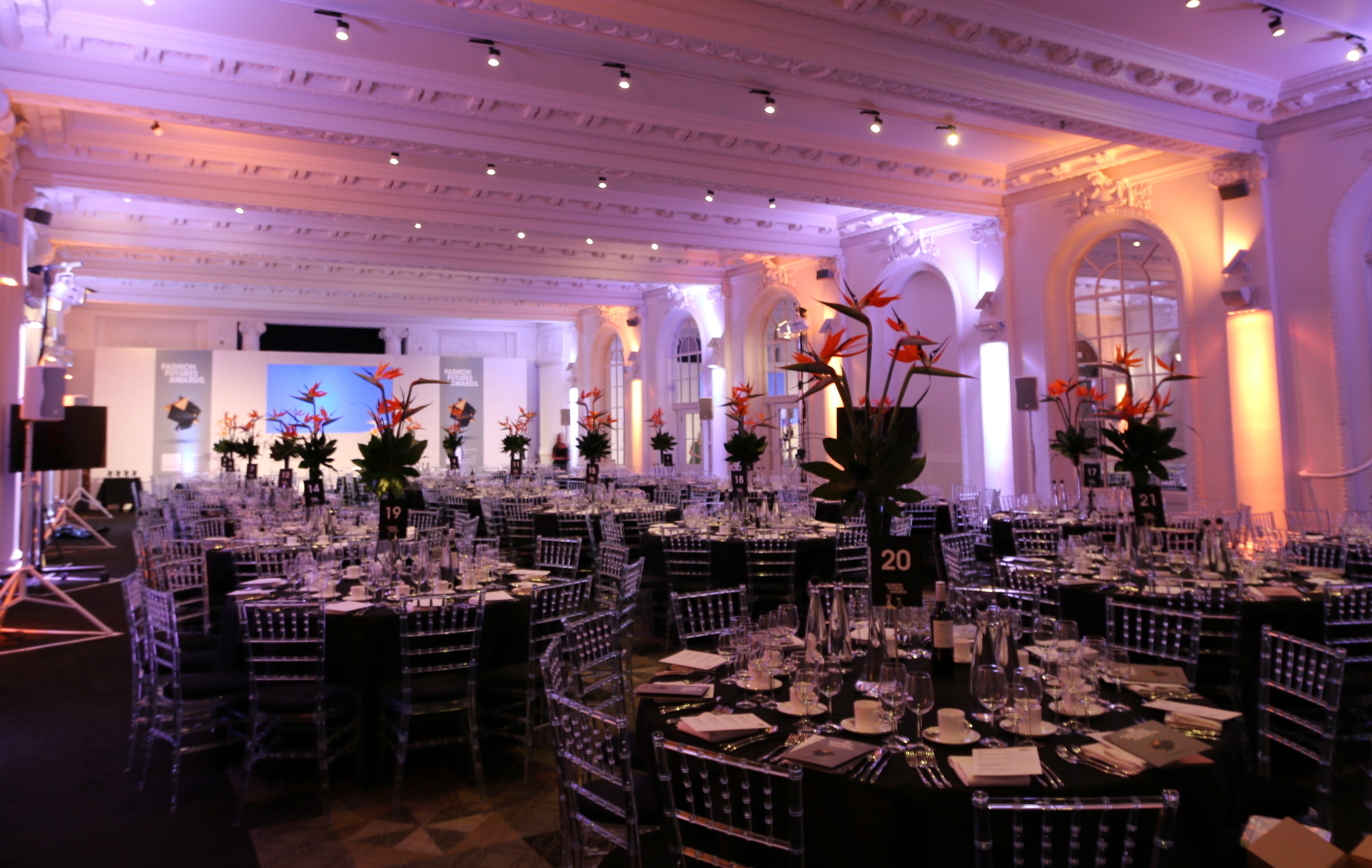 Elegant banquet hall at Old Billiard Room, perfect for weddings and corporate events.