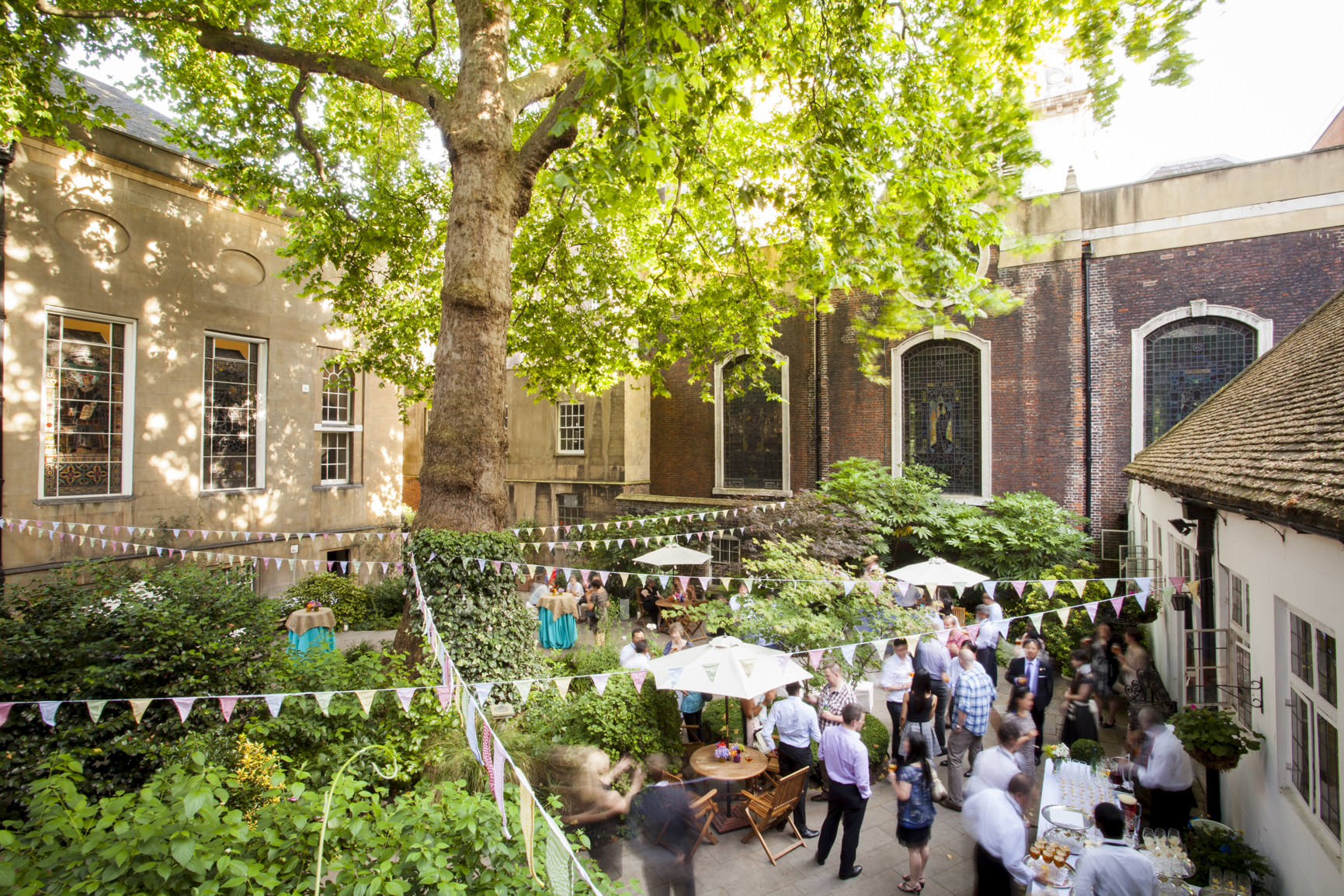 Vibrant outdoor event space at The City Garden, perfect for networking and gatherings.